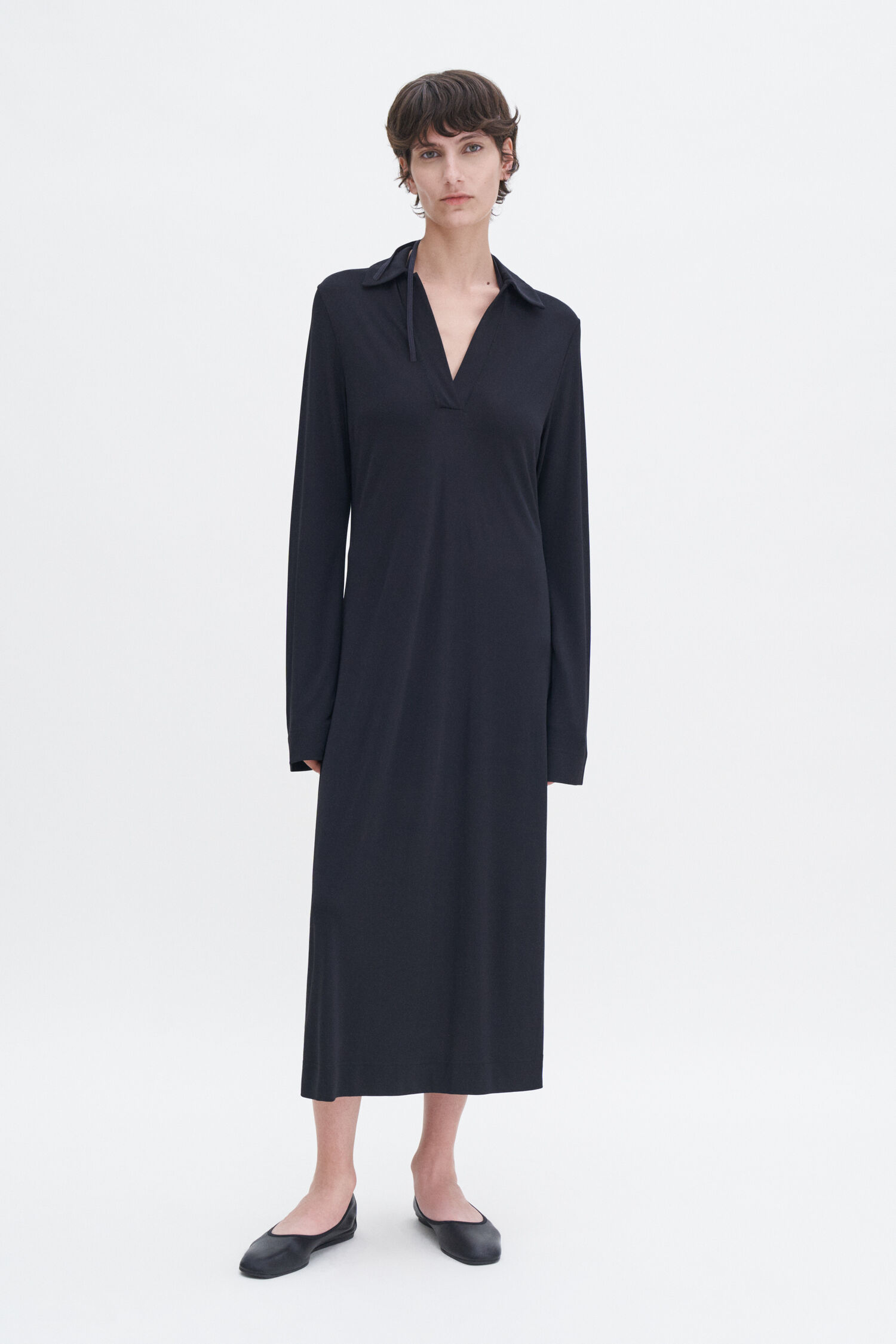 Crepe Jersey Polo Dress