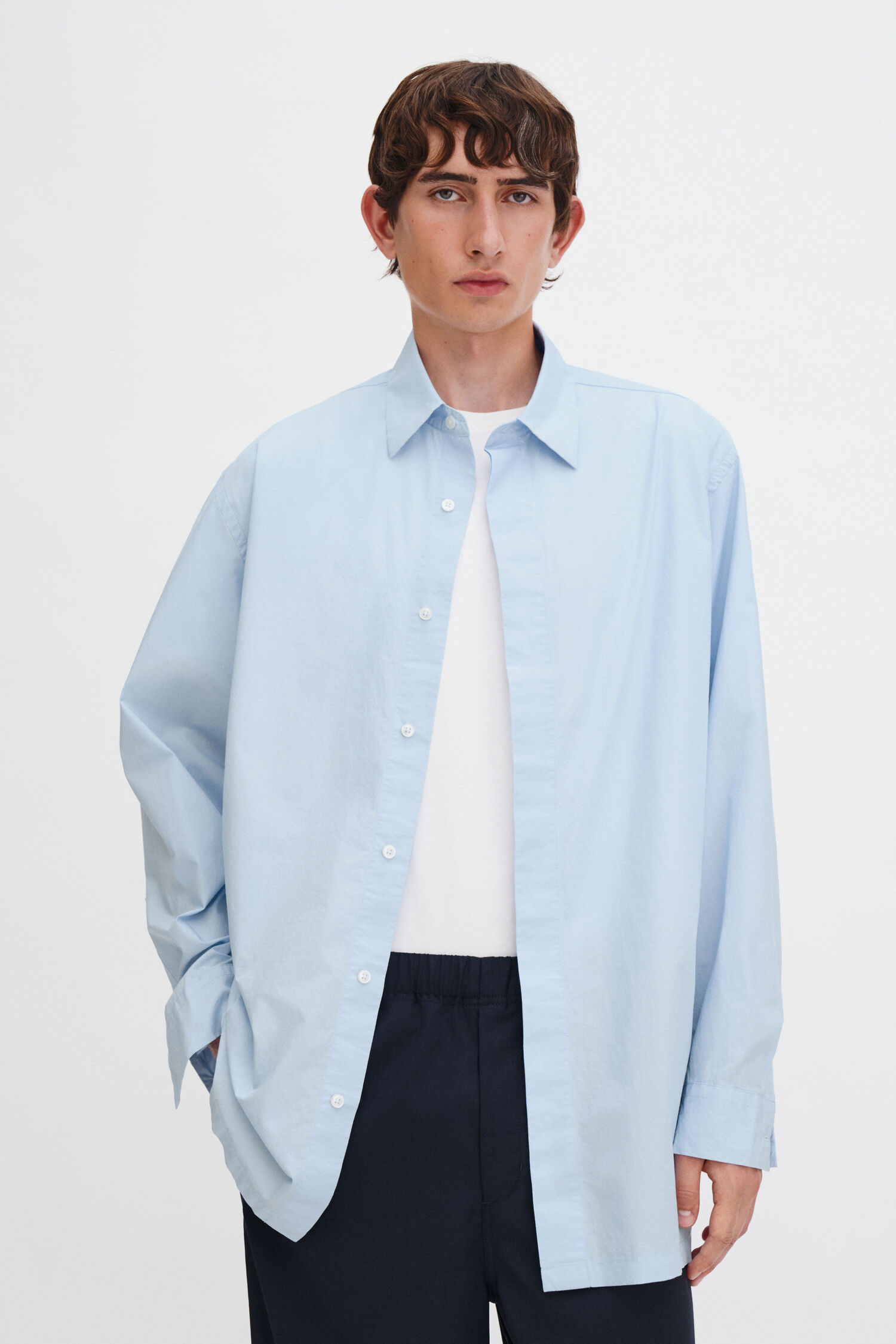 Rolled Sleeve Cotton Shirt