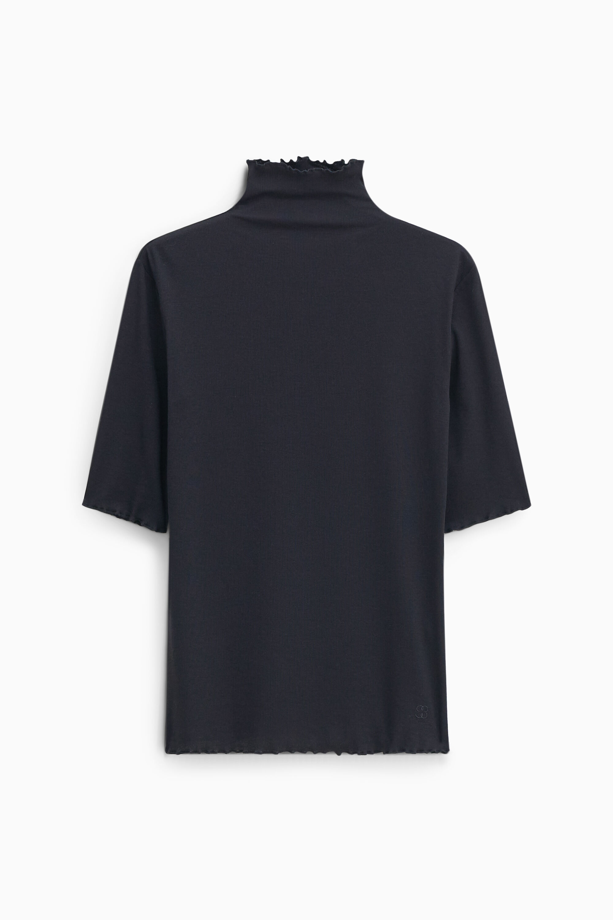 Rib Mock Neck Tee - Black | Filippa K