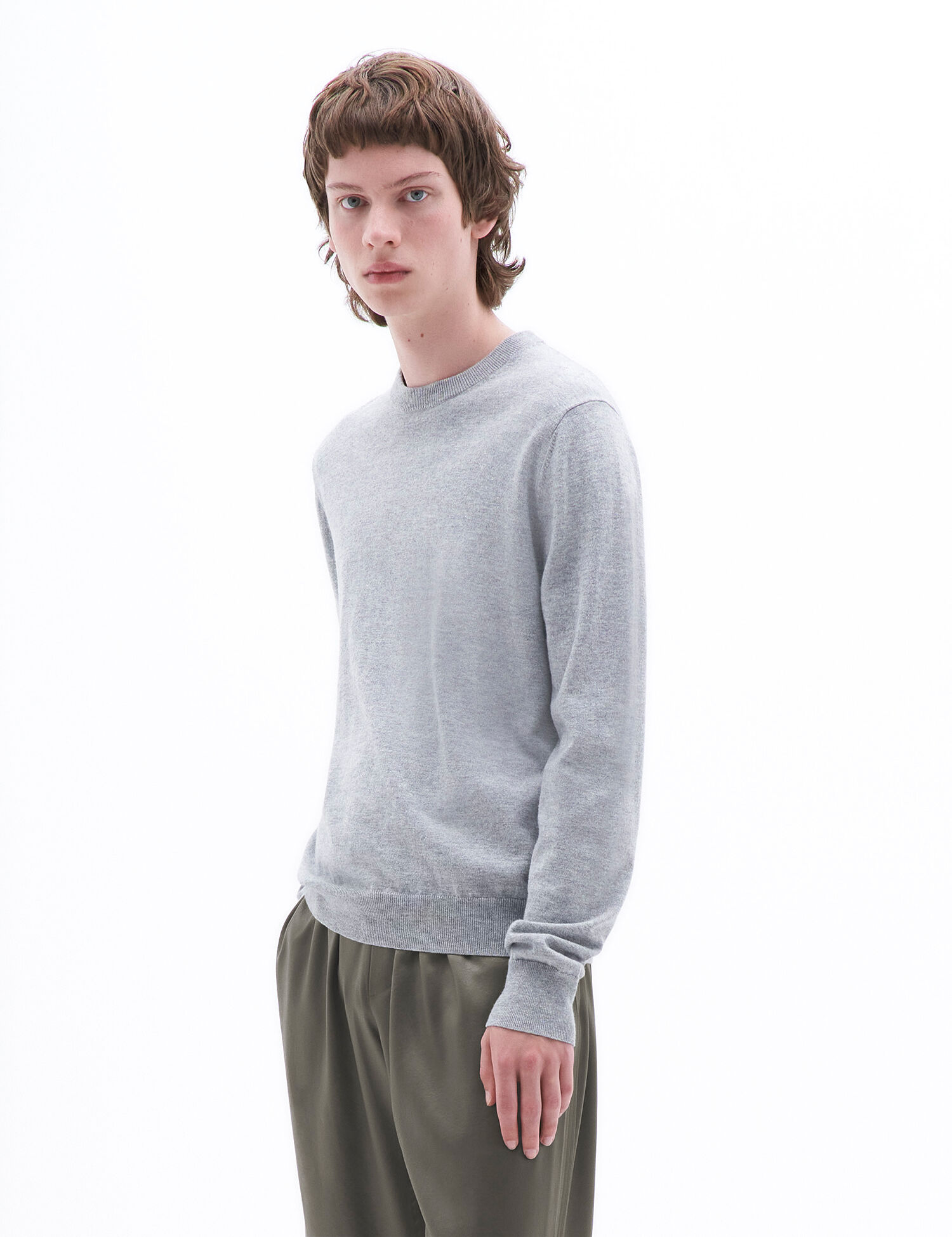 Cotton Merino Sweater - Light Grey Mel. | Filippa K