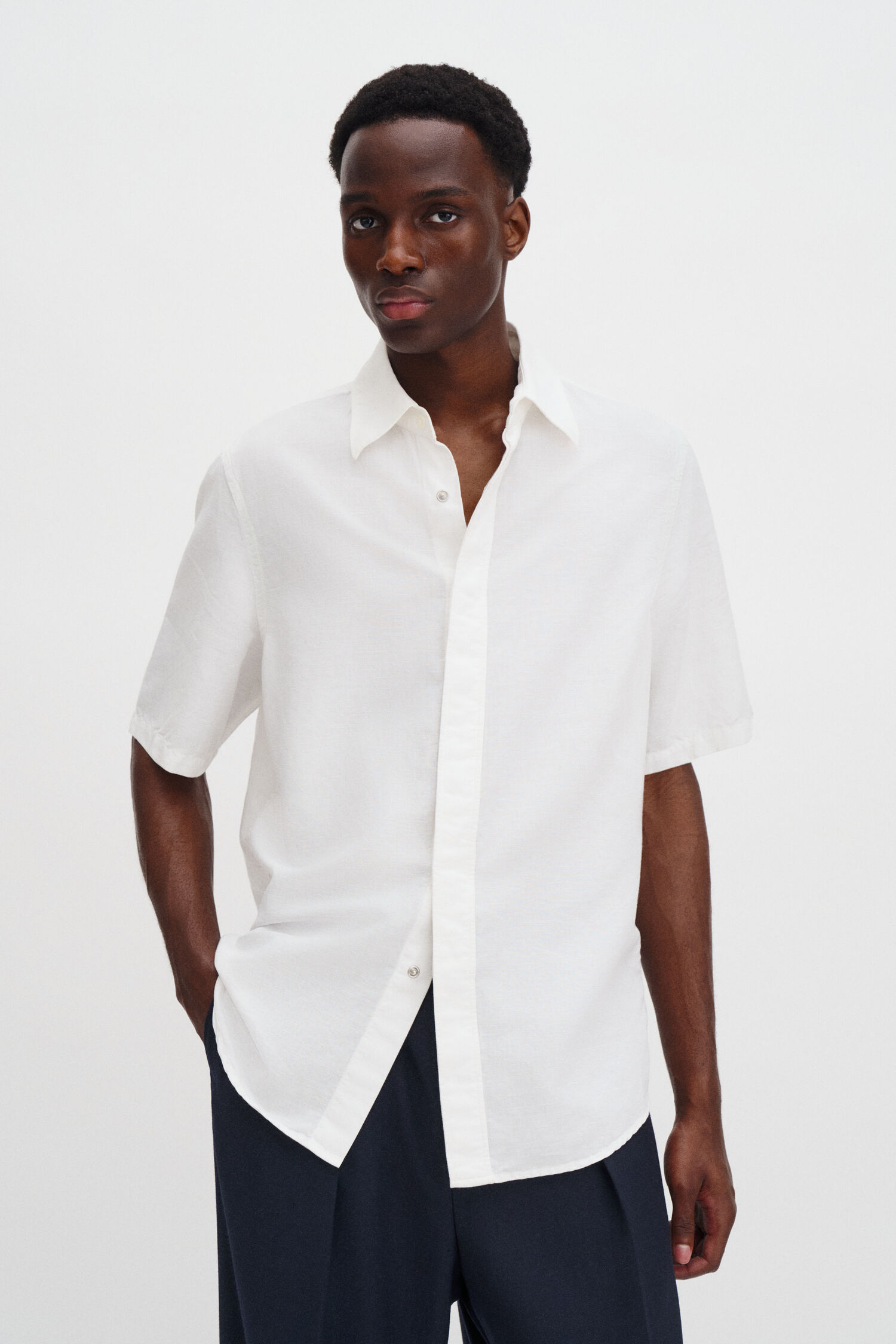 Cotton Linen Short Sleeve Shirt