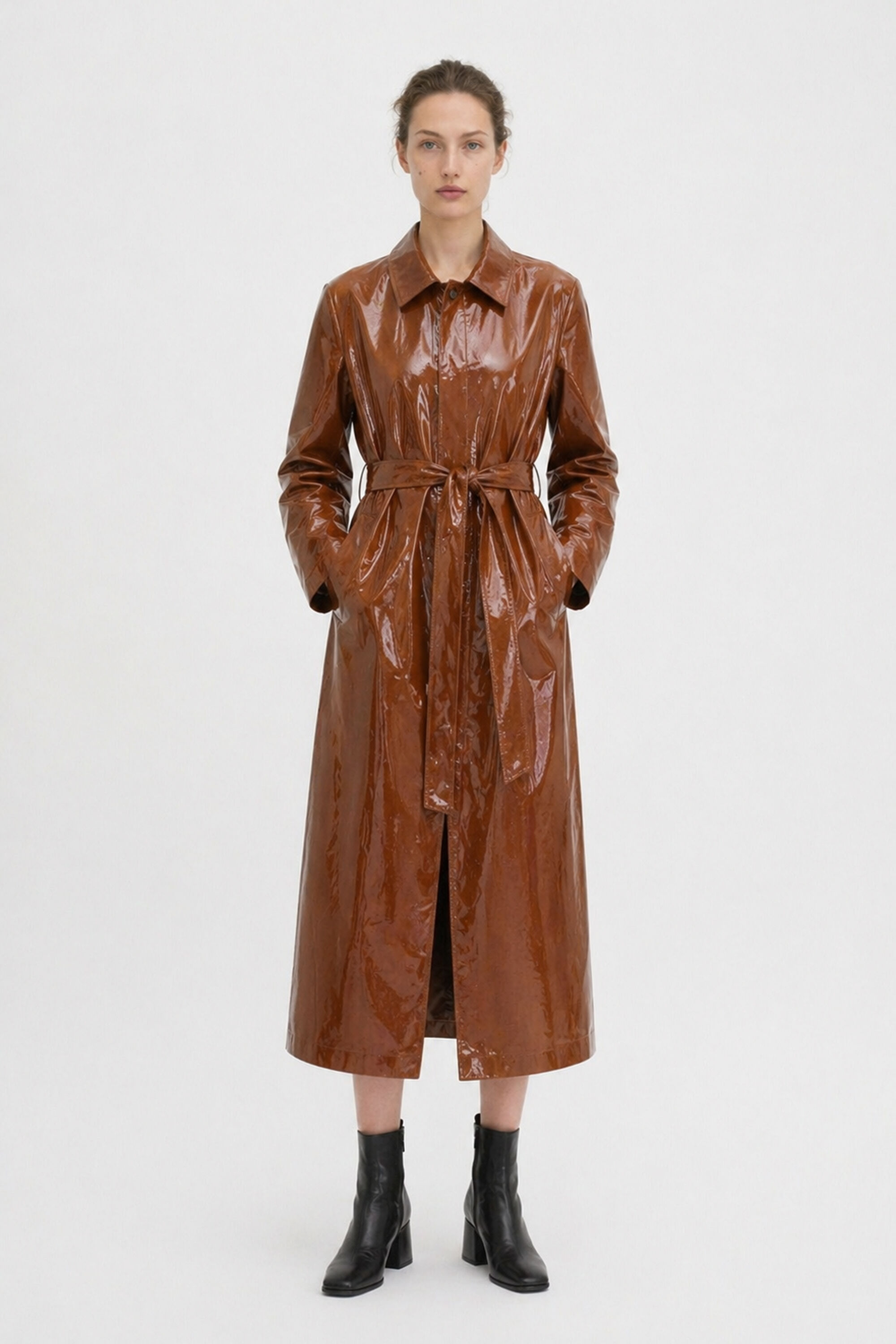 Long Car Coat - Cinnamon Brown | FILIPPA K