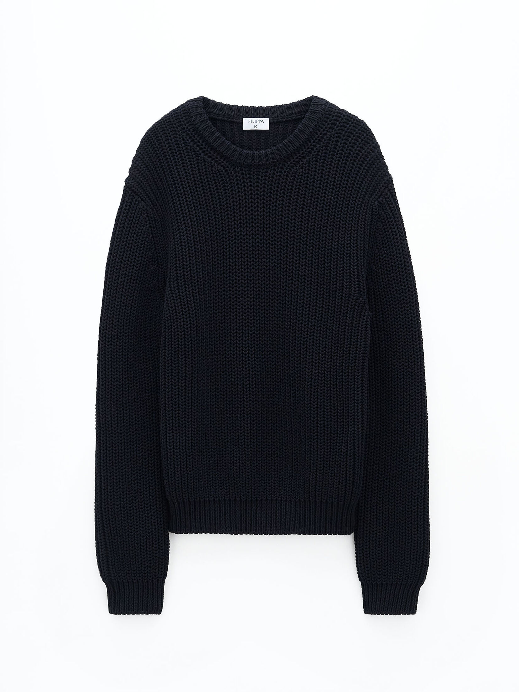 Chunky Cotton Sweater Black FILIPPA K