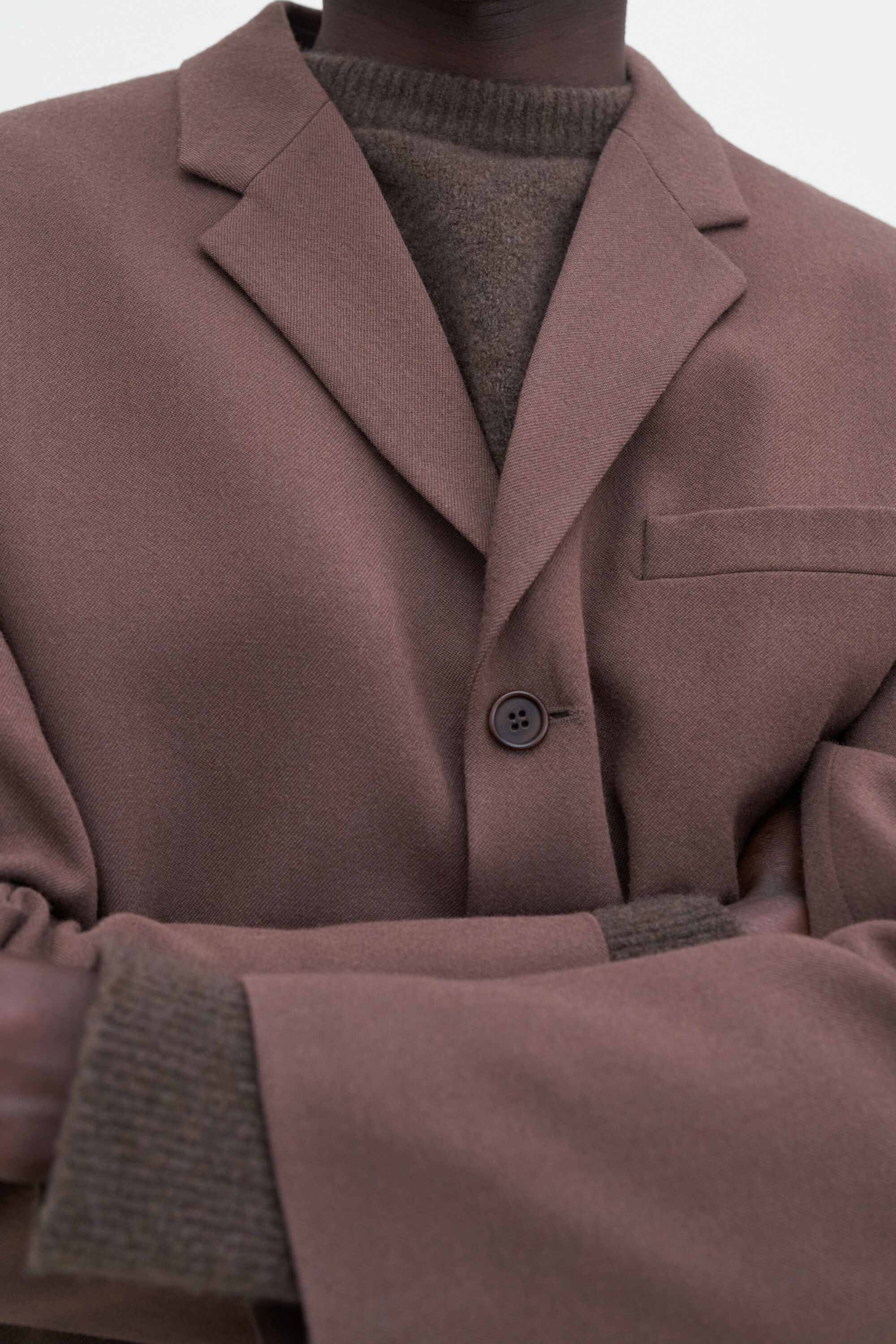 Single Breasted Wool Blazer - Dark Driftwood | Filippa K