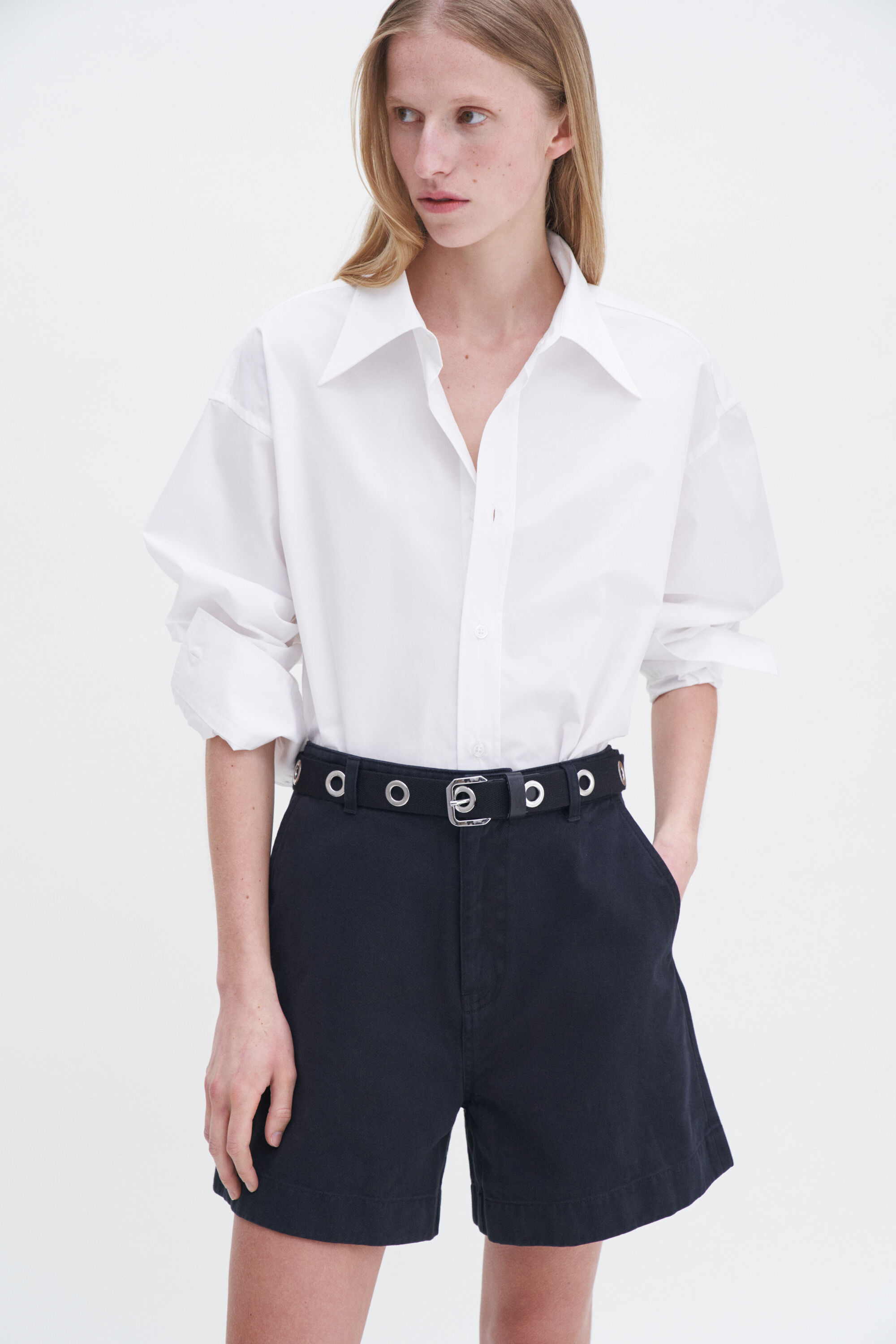 Baggy Cotton Shorts - Washed Black | FILIPPA K