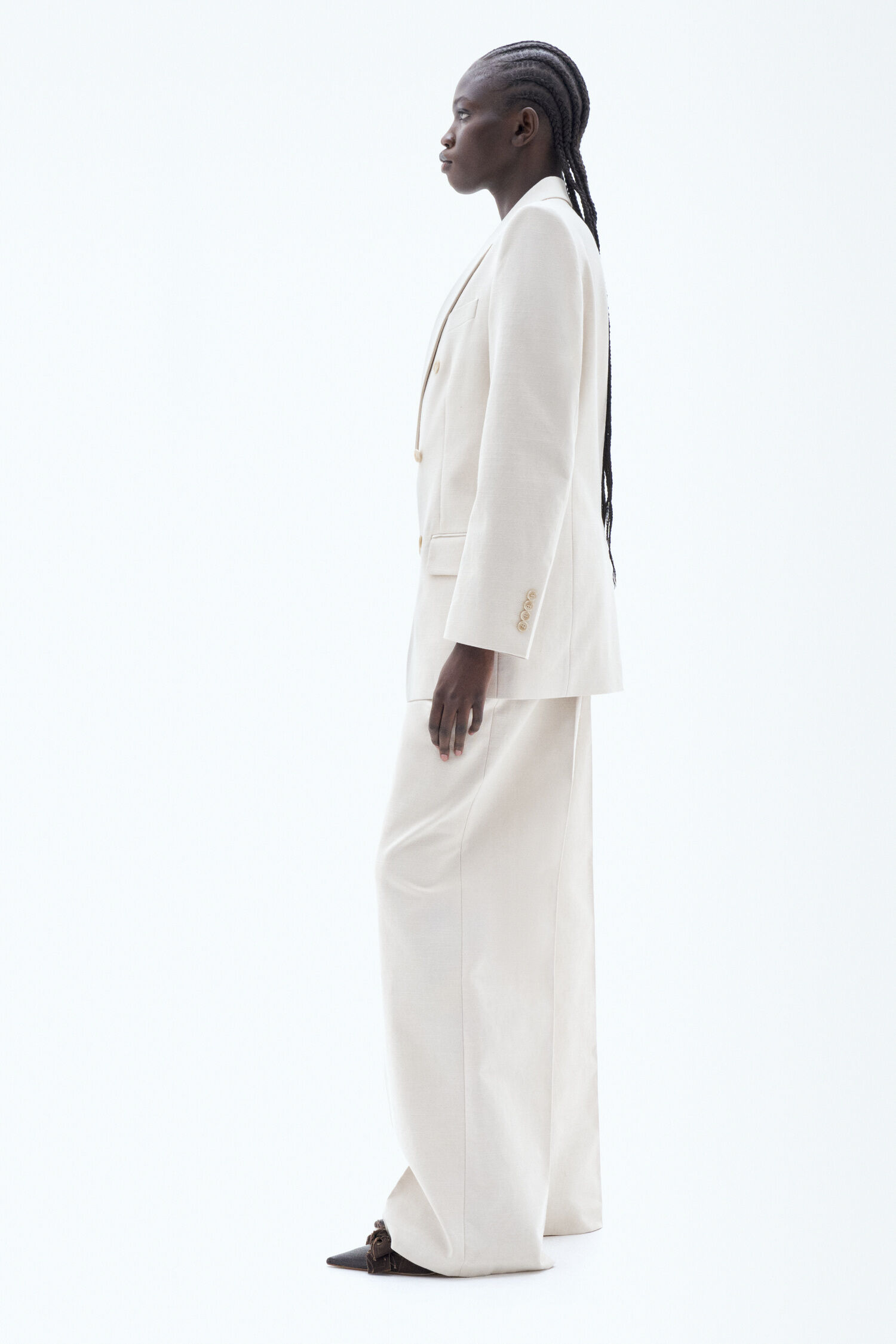 Double Breasted Cotton Linen Blazer