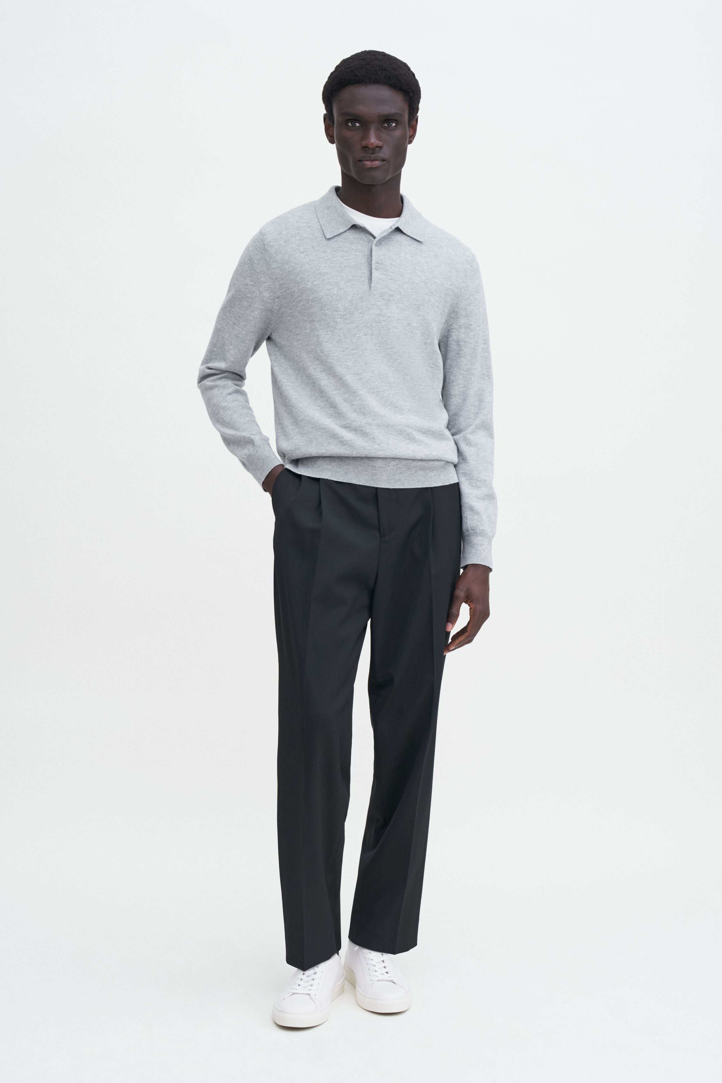 Black pants grey polo store