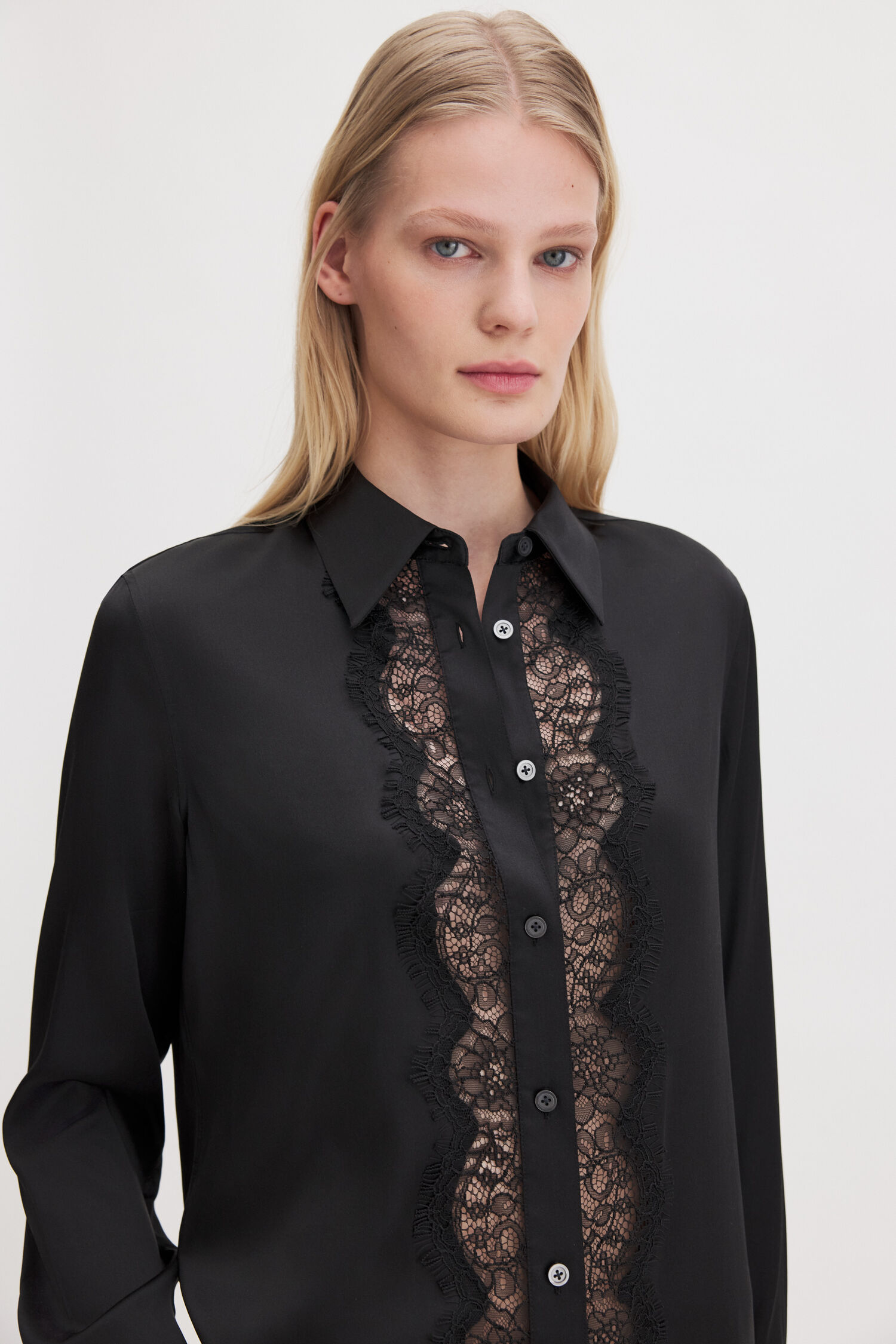 Vertical Lace Detail Shirt
