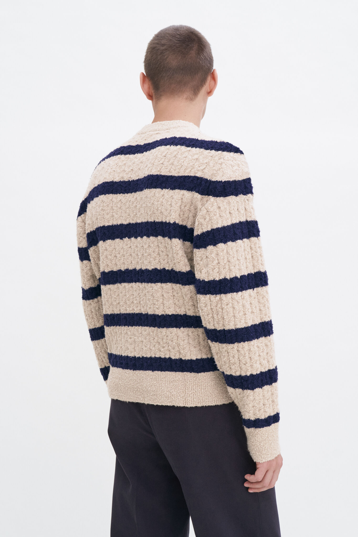 Braided Striped Sweater