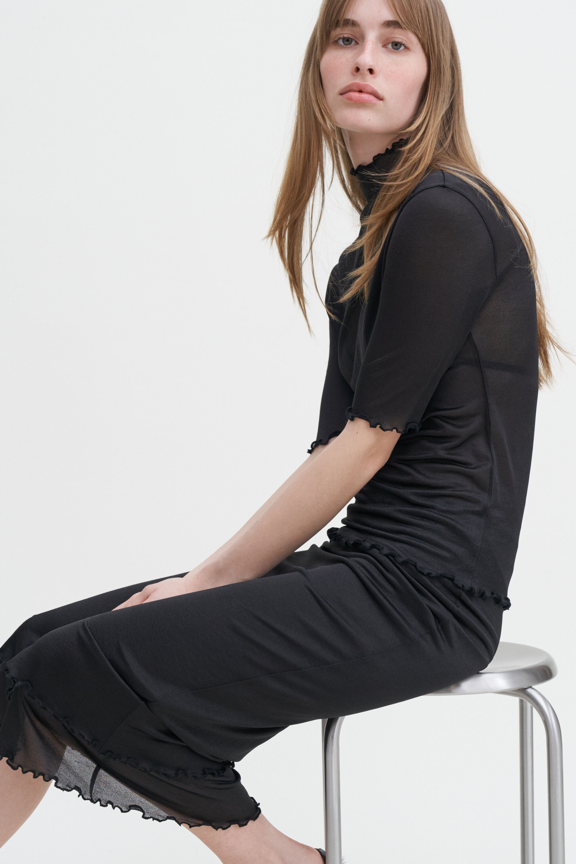 Filippa k crepe frill dress clearance
