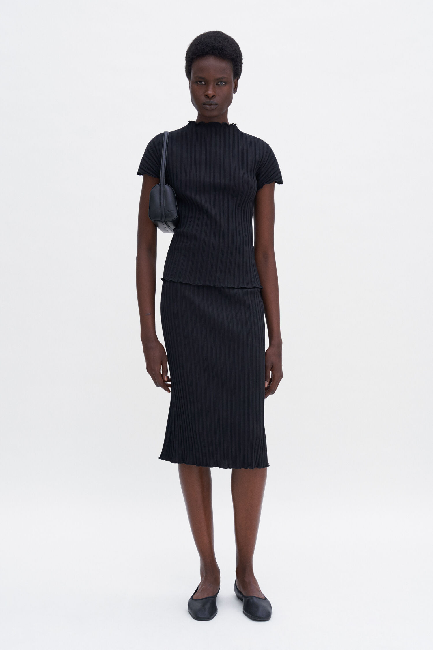 Cotton Rib Slip Skirt