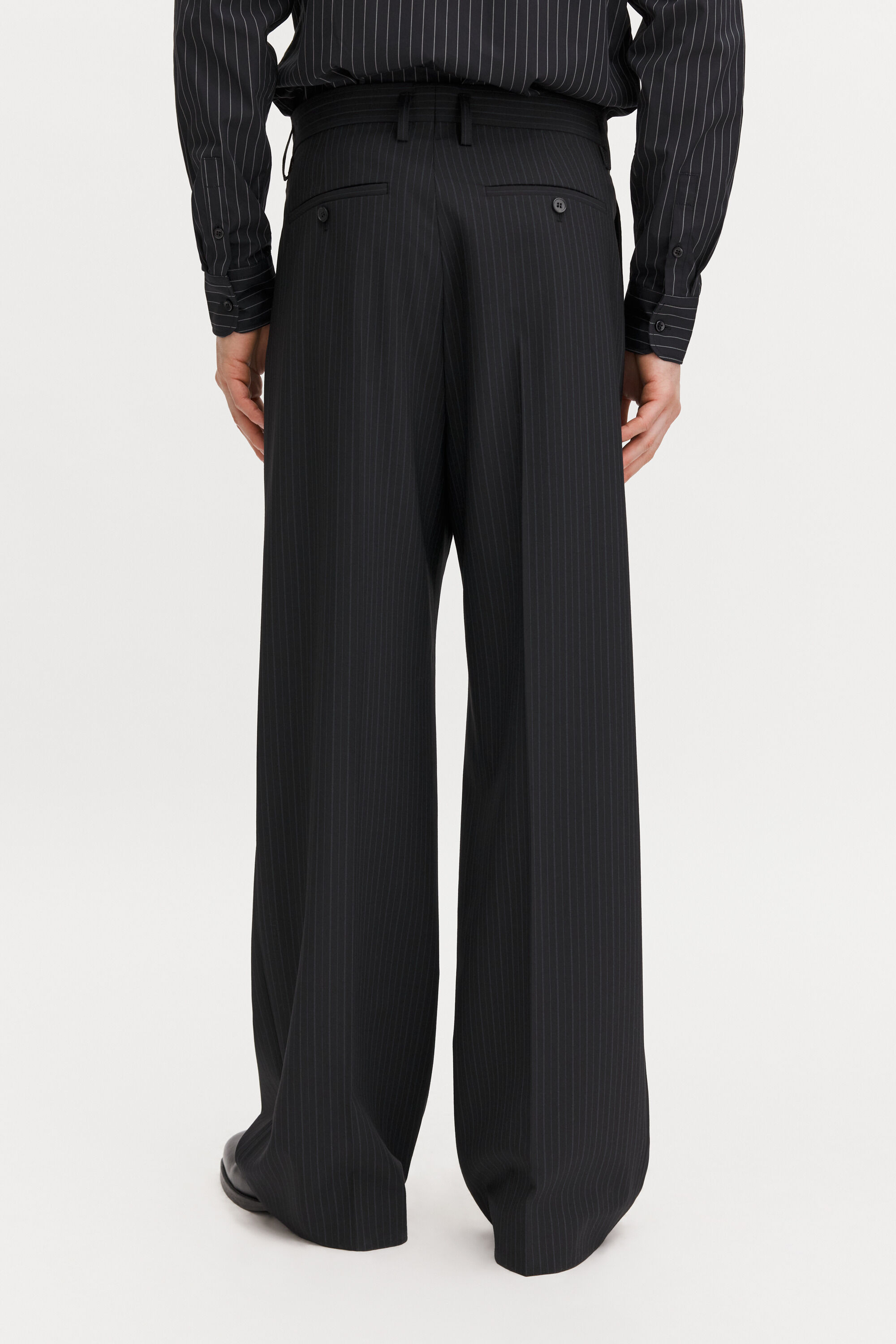 Milo Pinstripe Trousers - Black Pinstripe | FILIPPA K