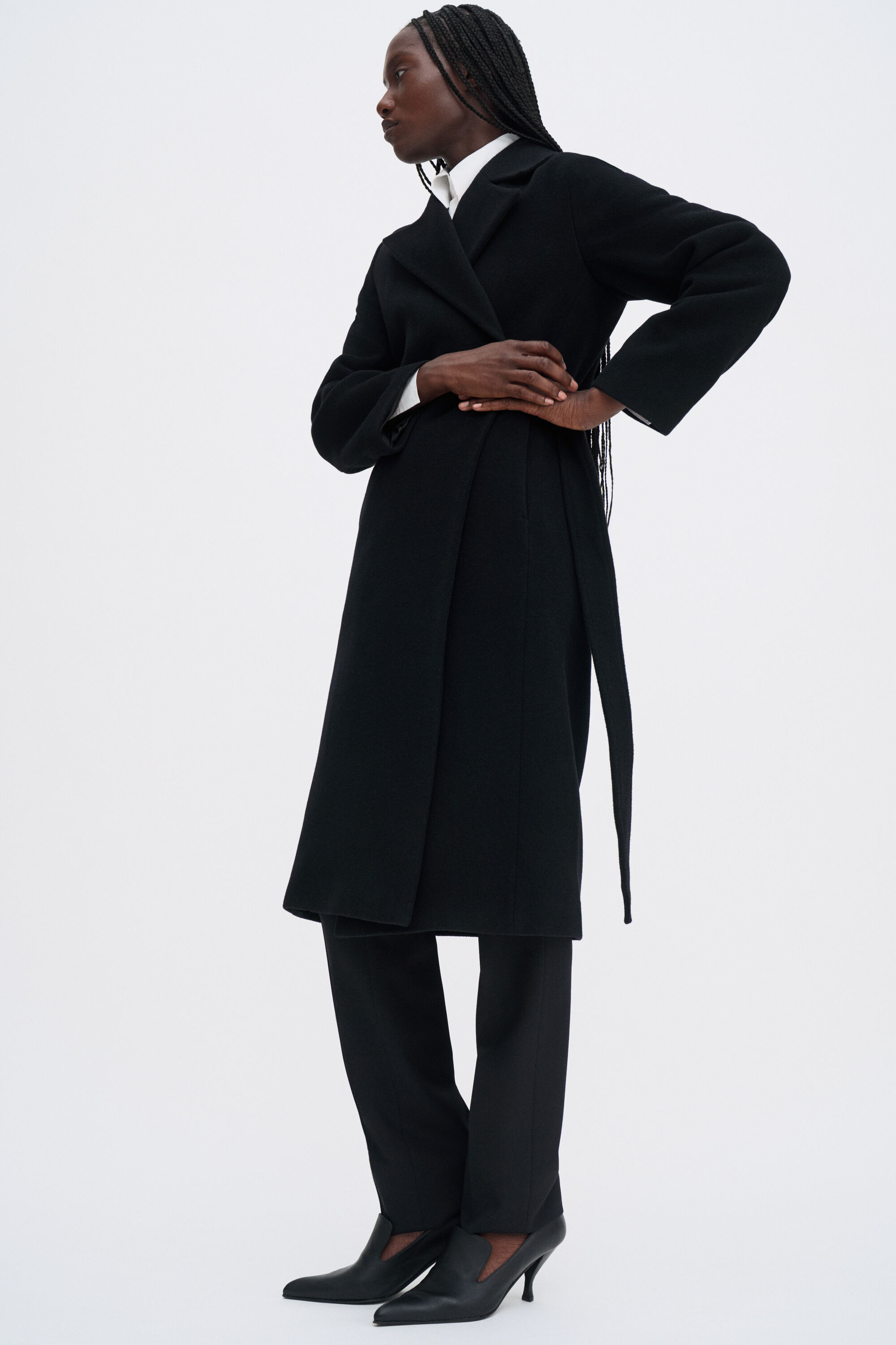 Charlotte Wool Belted Coat - Black | Filippa K