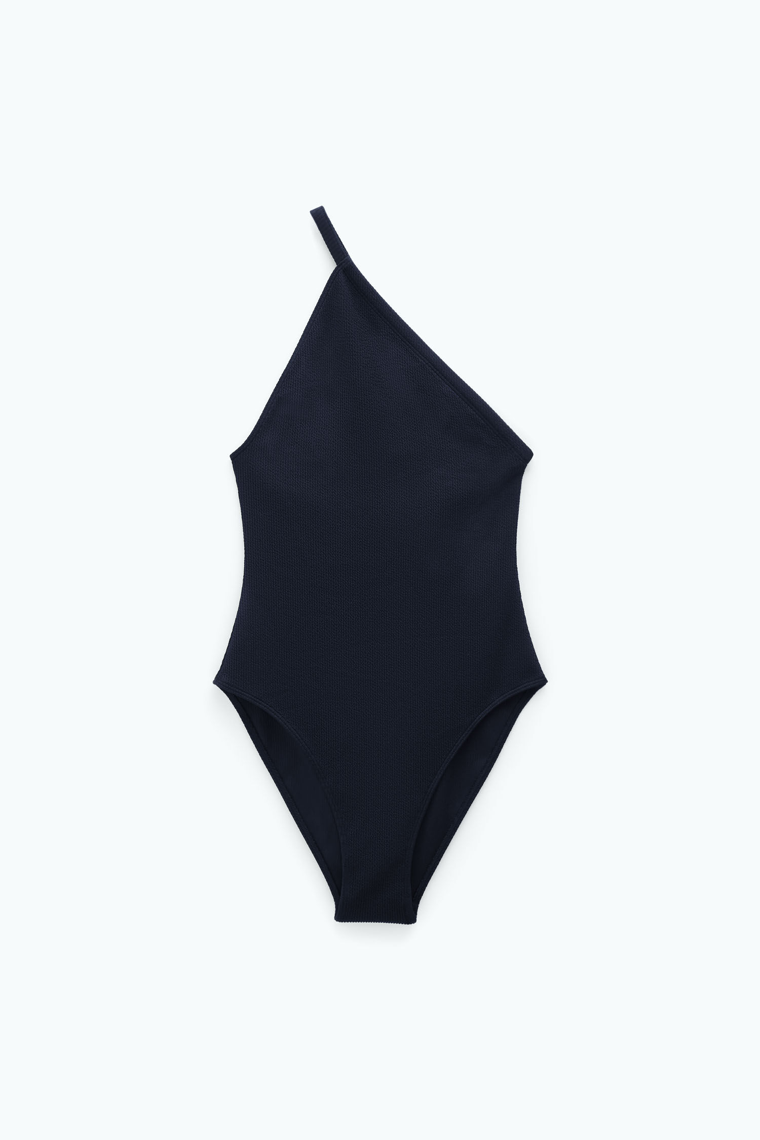 Black asymmetric swimsuit top