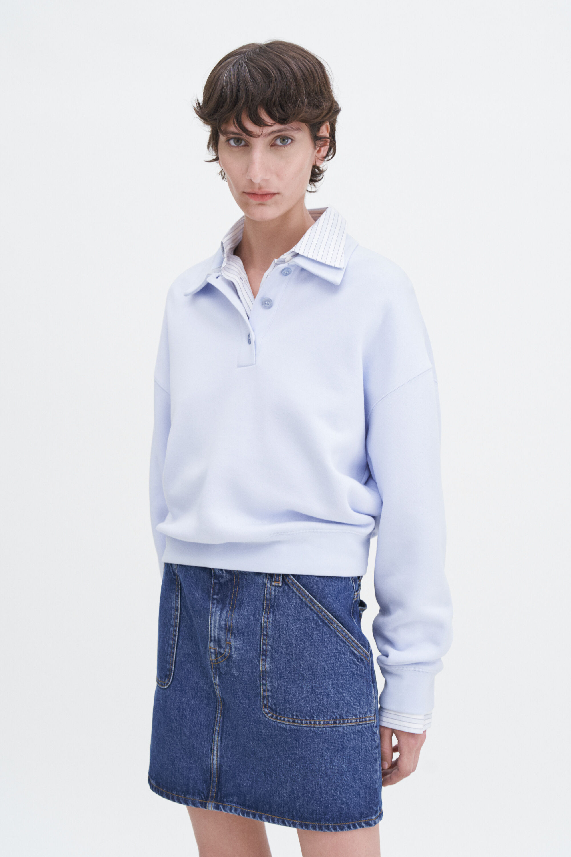 Polo Sweatshirt - Ice Blue | FILIPPA K