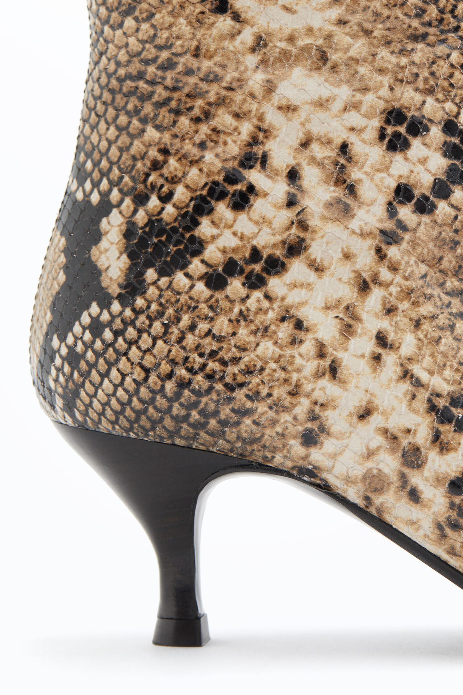 Square Toe Ankle Boots Printed Beige Snake Filippa K