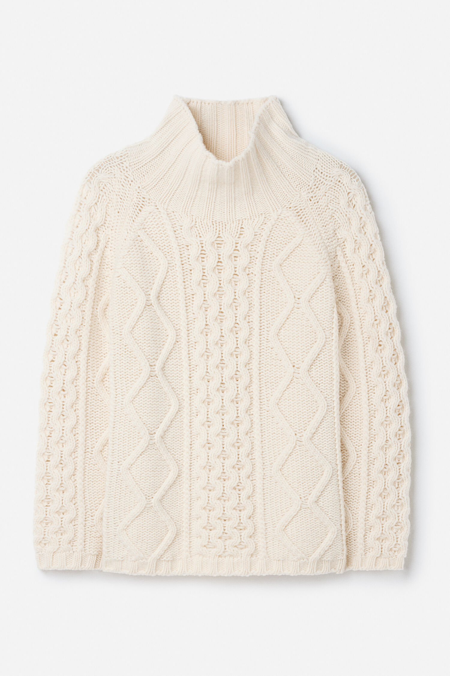 Wool Cable Knit Sweater - Cream White | FILIPPA K