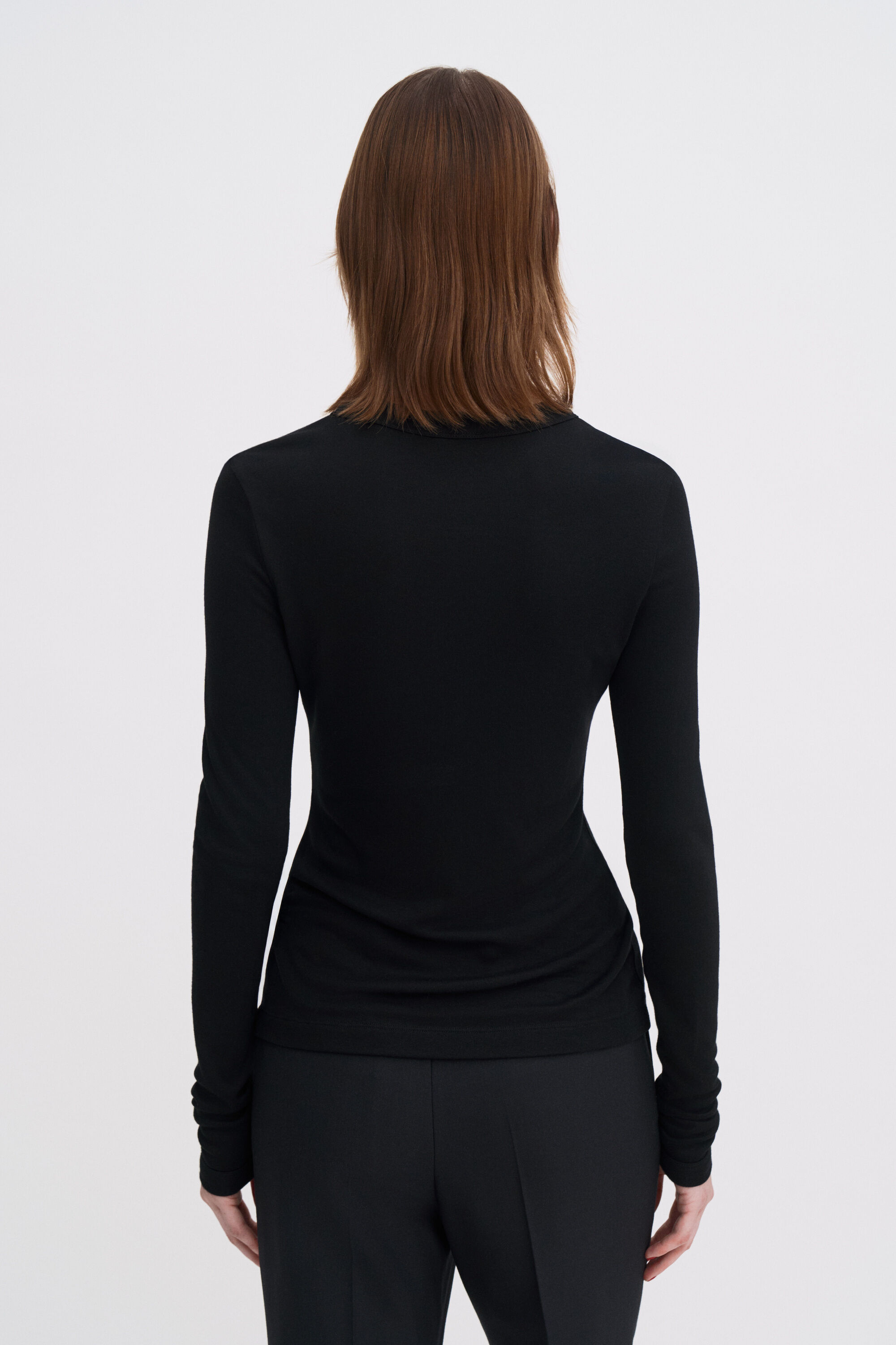 Soft Ribbed Jersey Top - Black | FILIPPA K