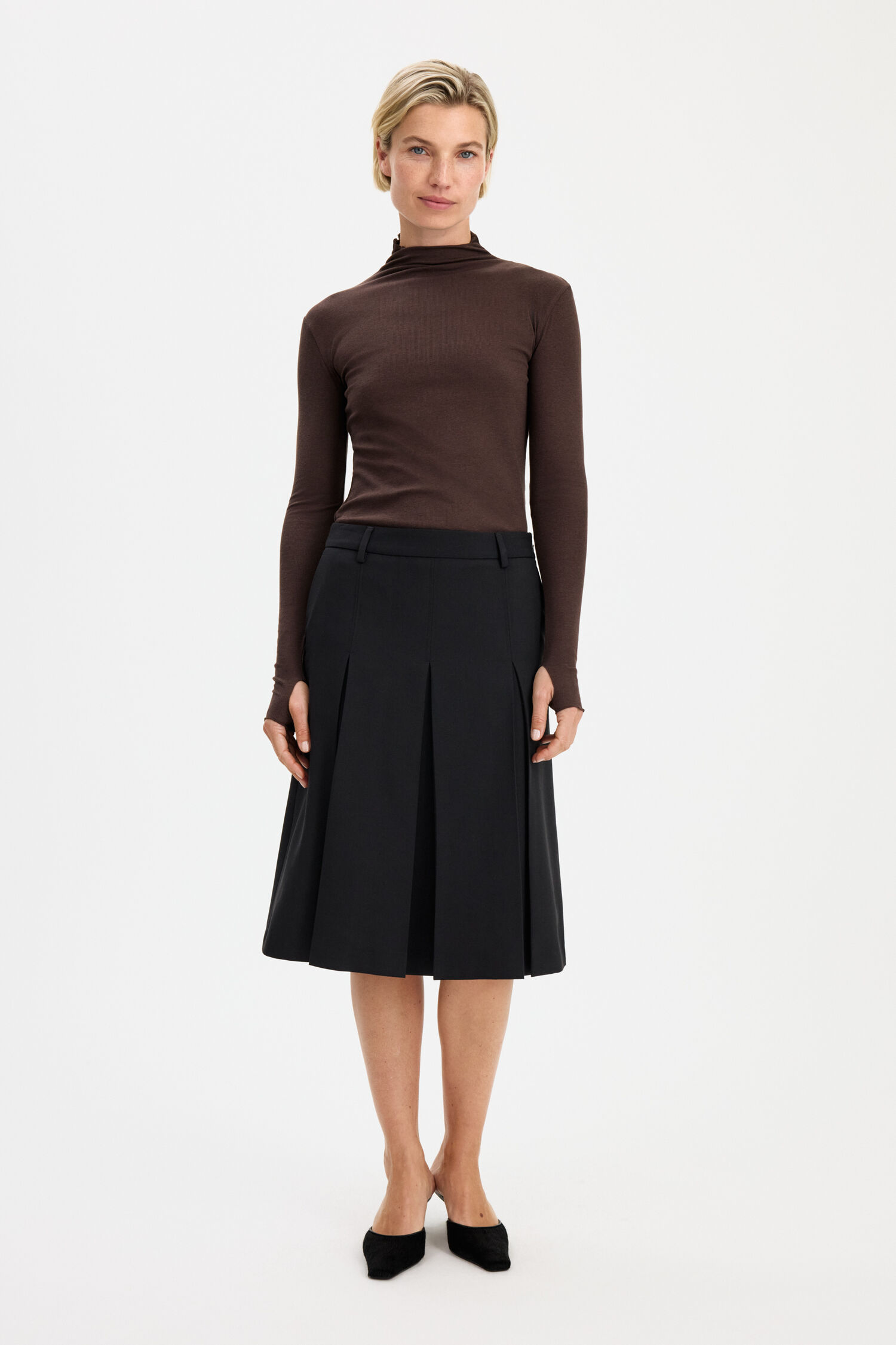 Pleated Wool Skirt