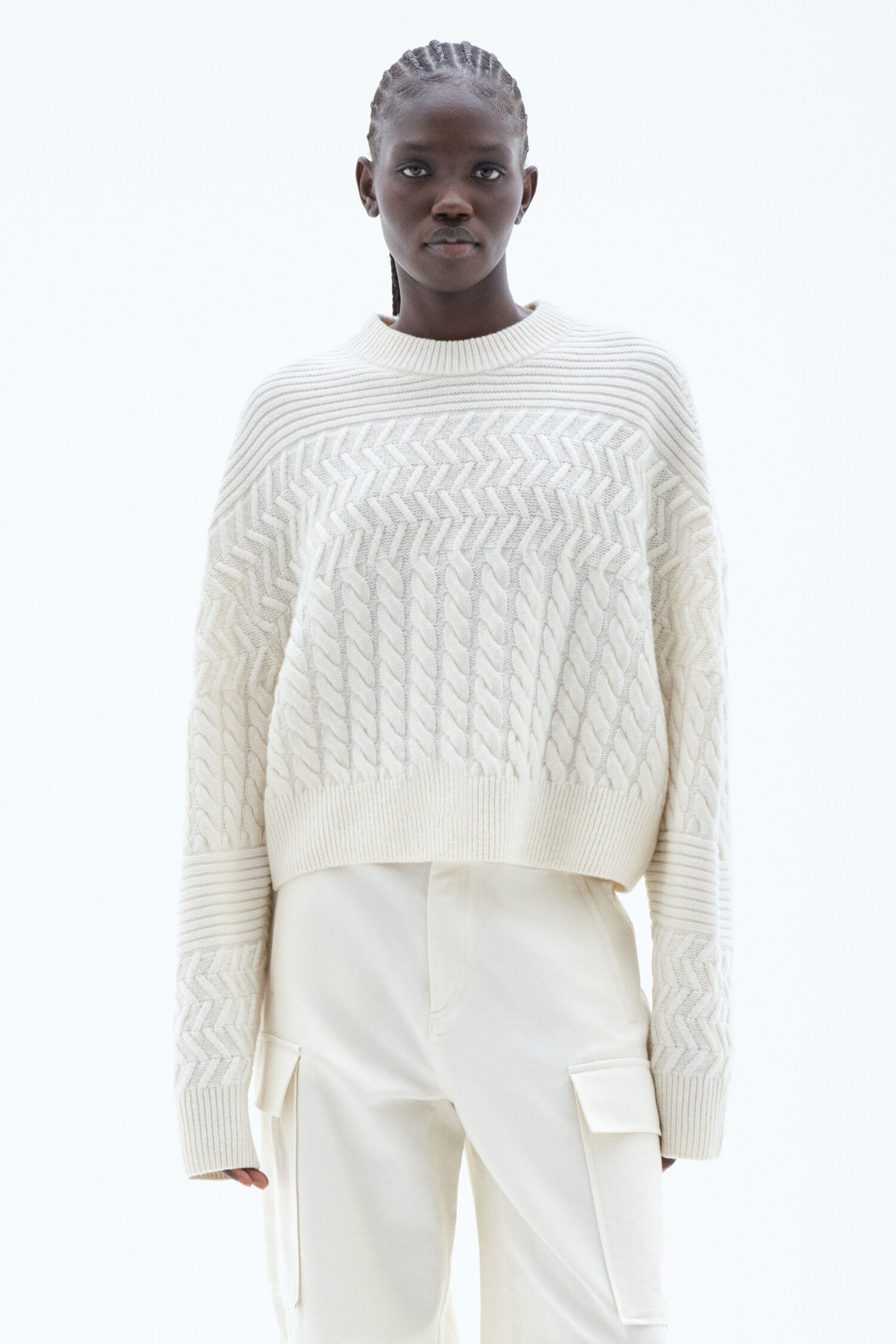 Boxy Braided Sweater