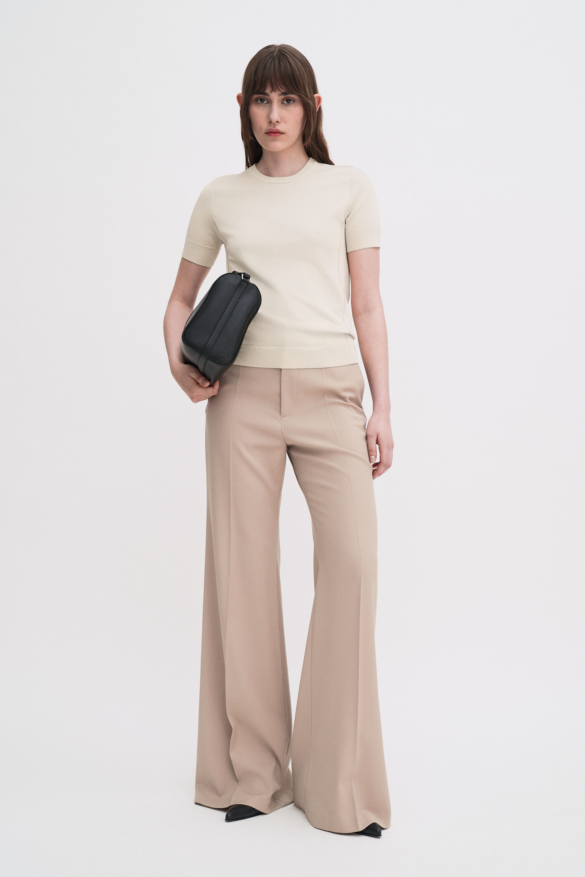 Glossy Knit Top - Cream White | FILIPPA K