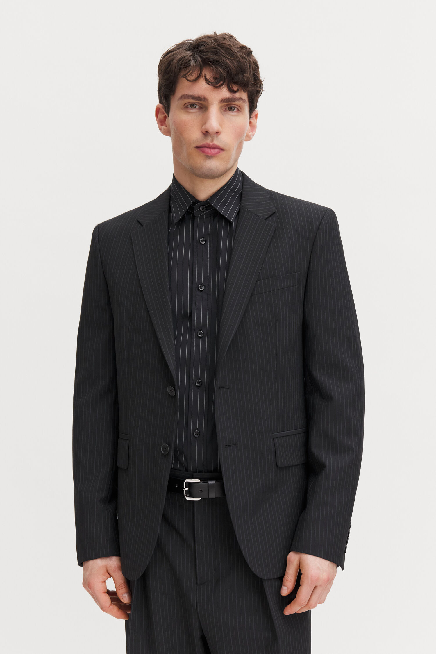 Slim Pinstripe Blazer