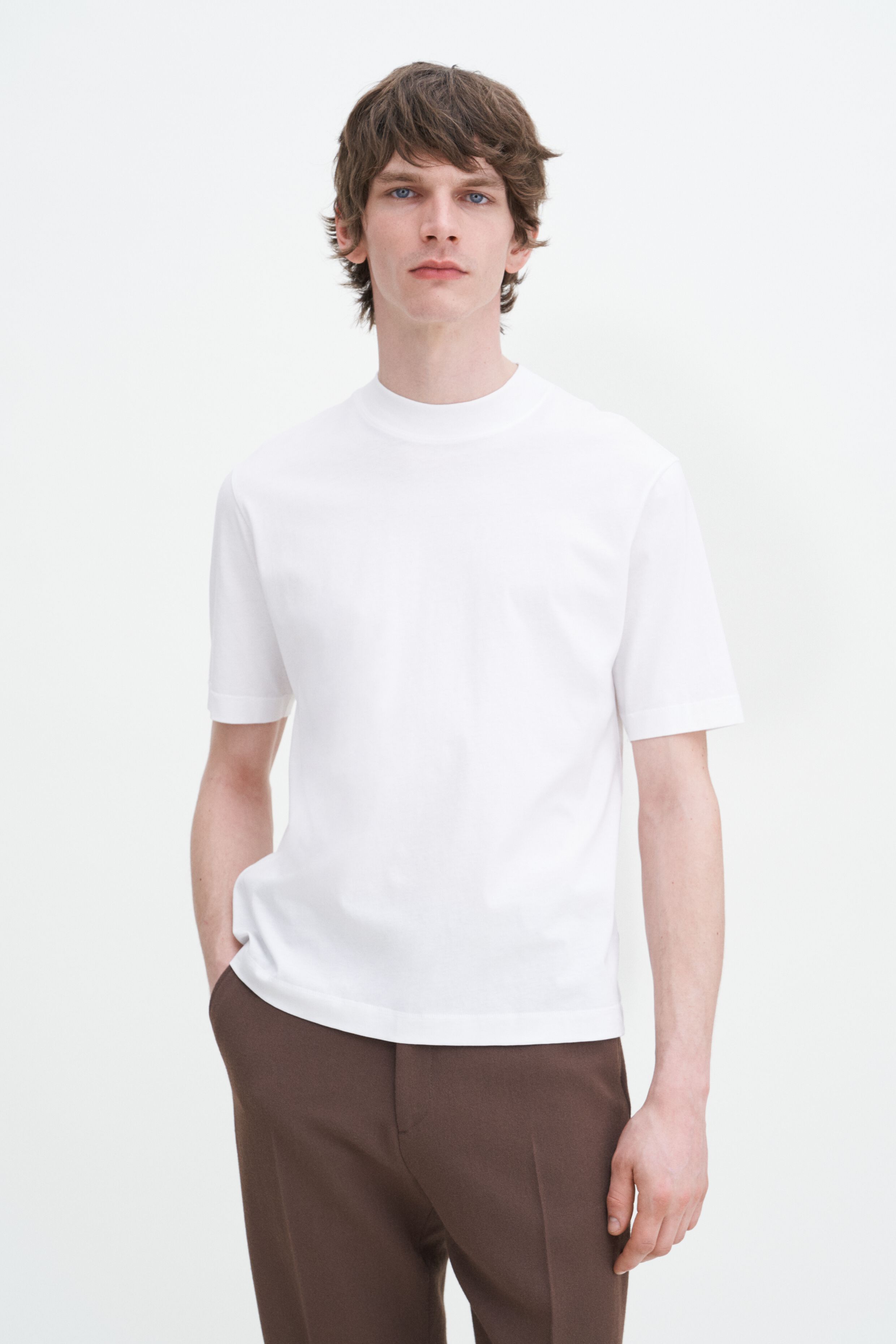Mock neck white tee cheap