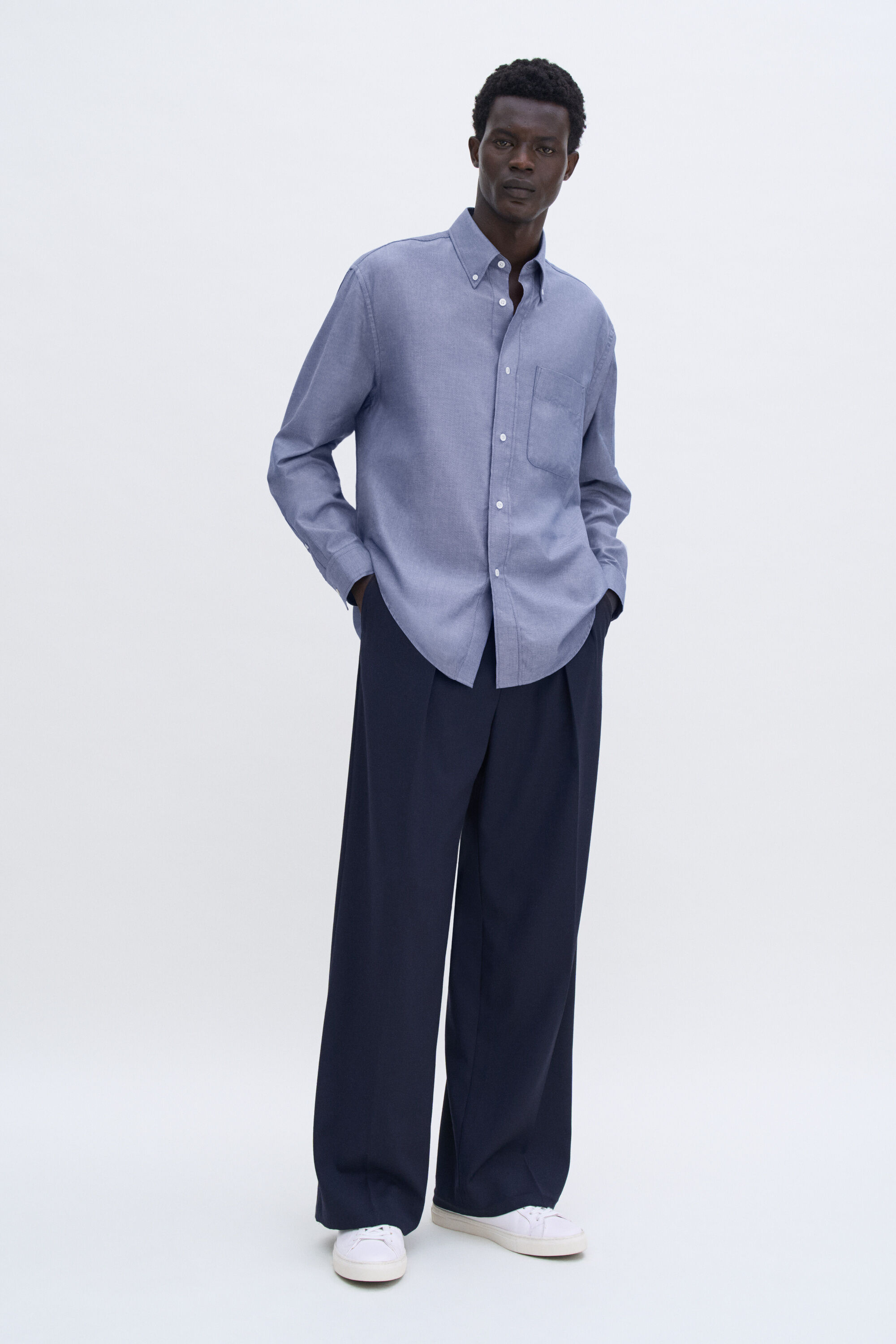 Relaxed Oxford Cotton Shirt - Ink Blue | Filippa K