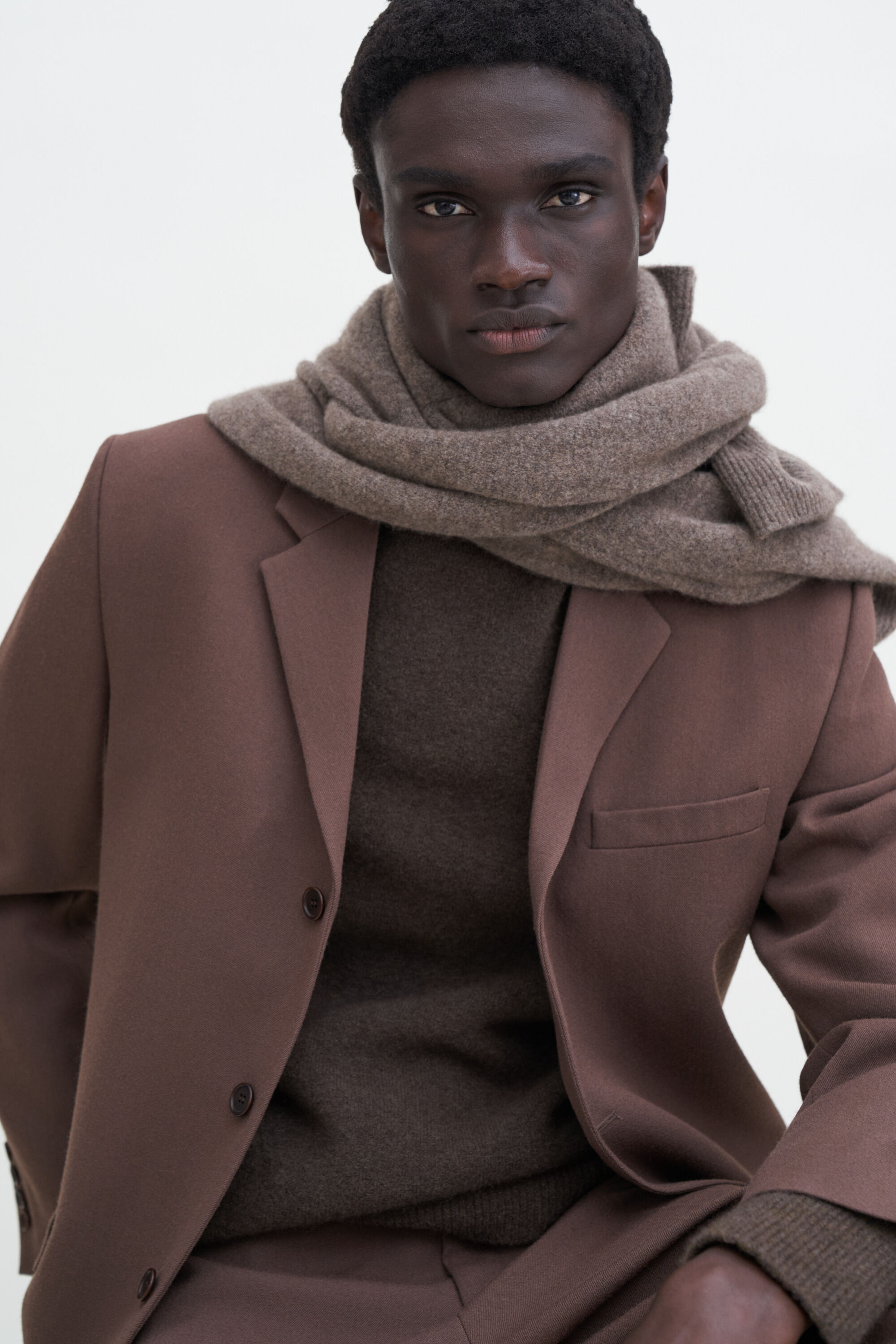 Single Breasted Wool Blazer - Dark Driftwood | FILIPPA K