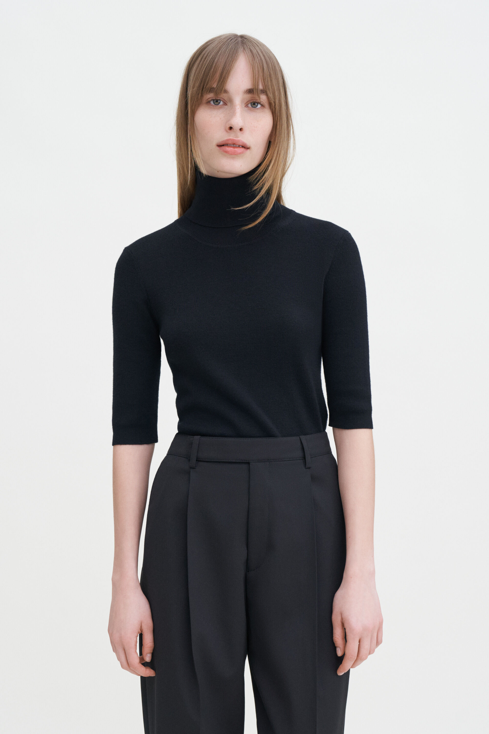 Elbow sleeve turtleneck top new arrivals