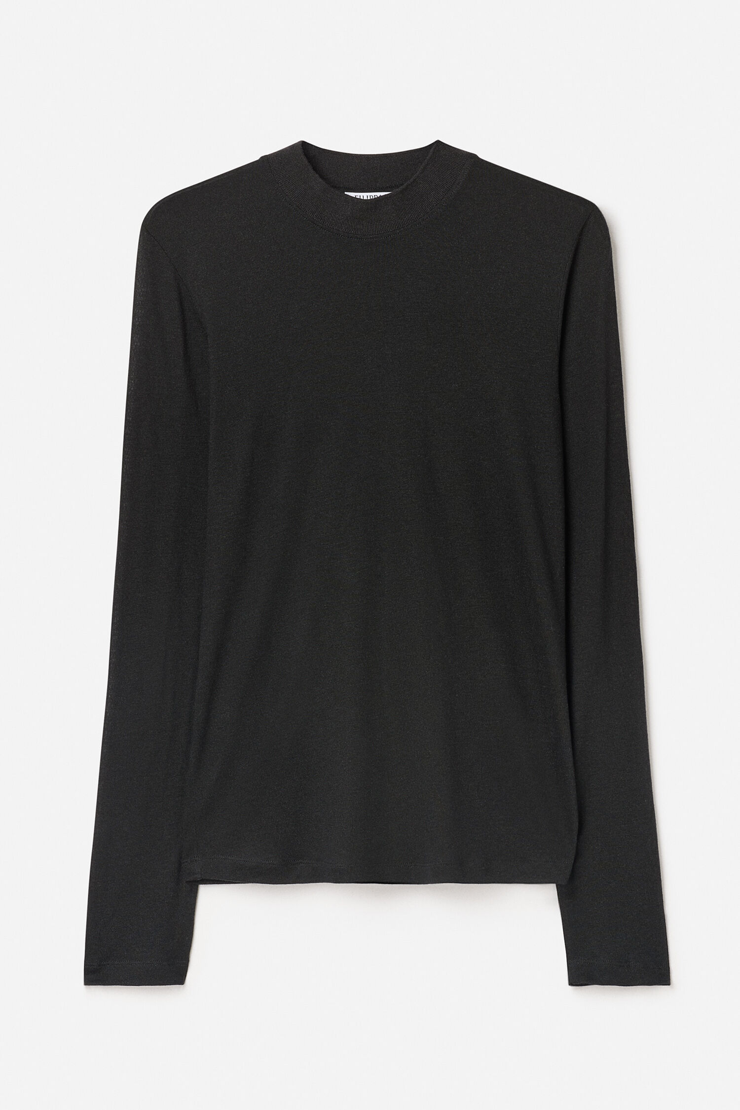 Lyocell Cashmere Mock Neck Top - Black | FILIPPA K