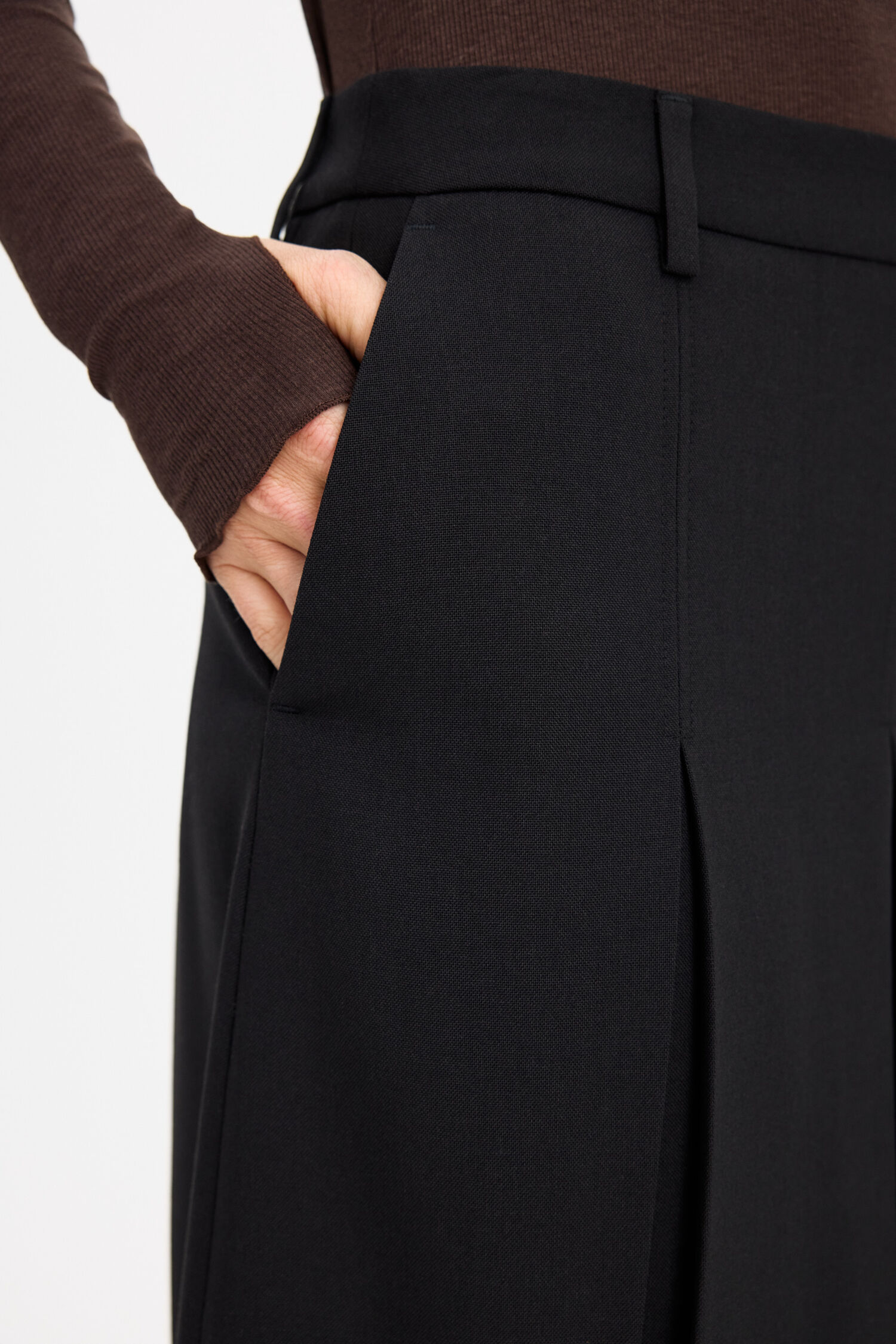 Pleated Wool Skirt