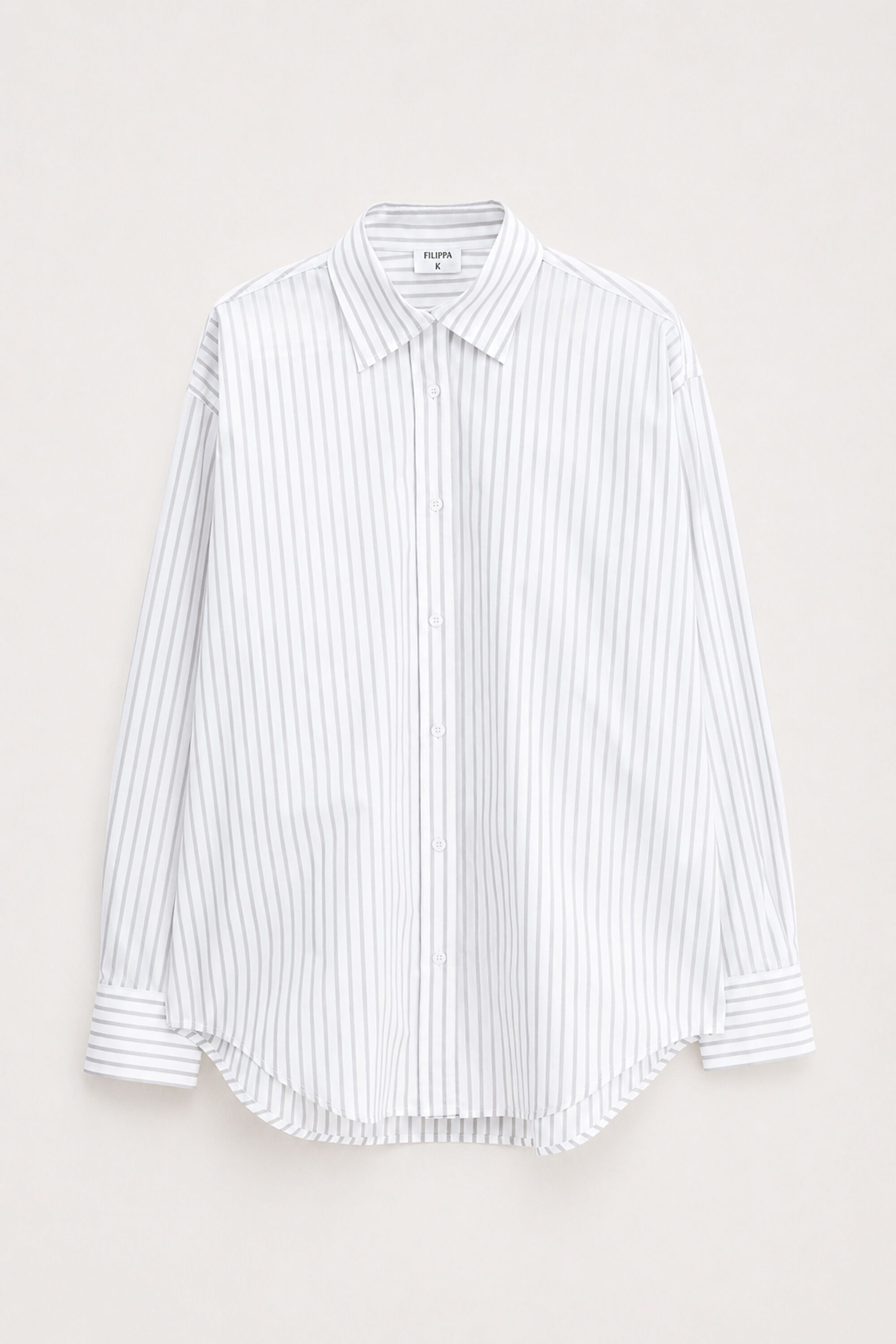 Classic Poplin Shirt - Faded Moss Stripe | FILIPPA K