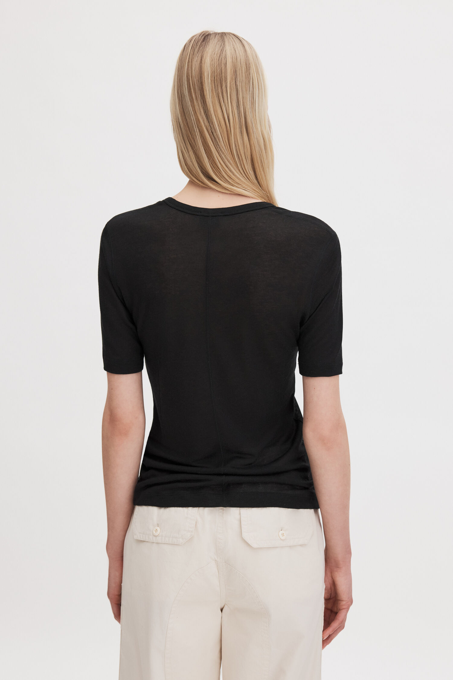 Lyocell Cashmere Scoop Neck Tee