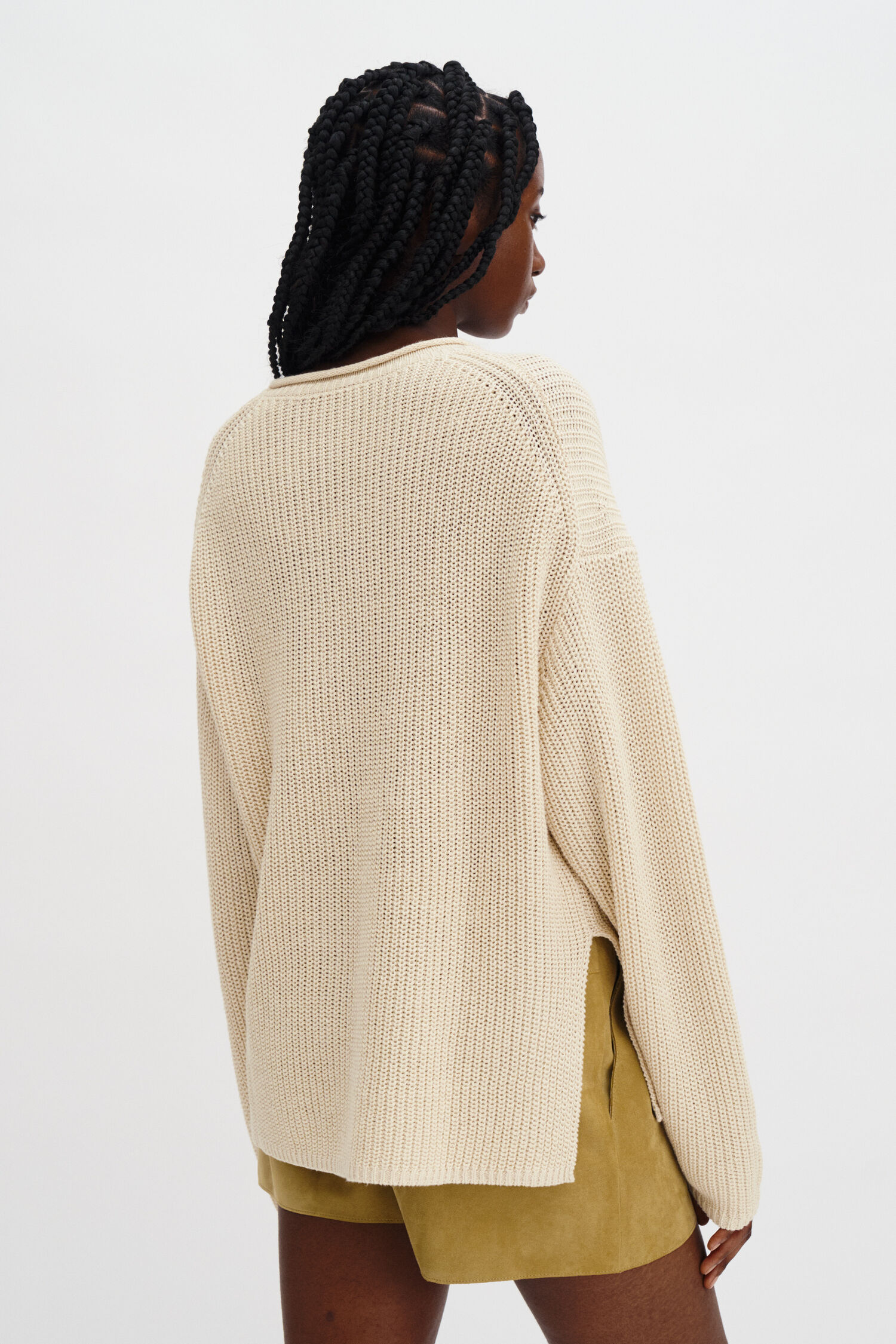 Ribbed Cotton Linen Sweater