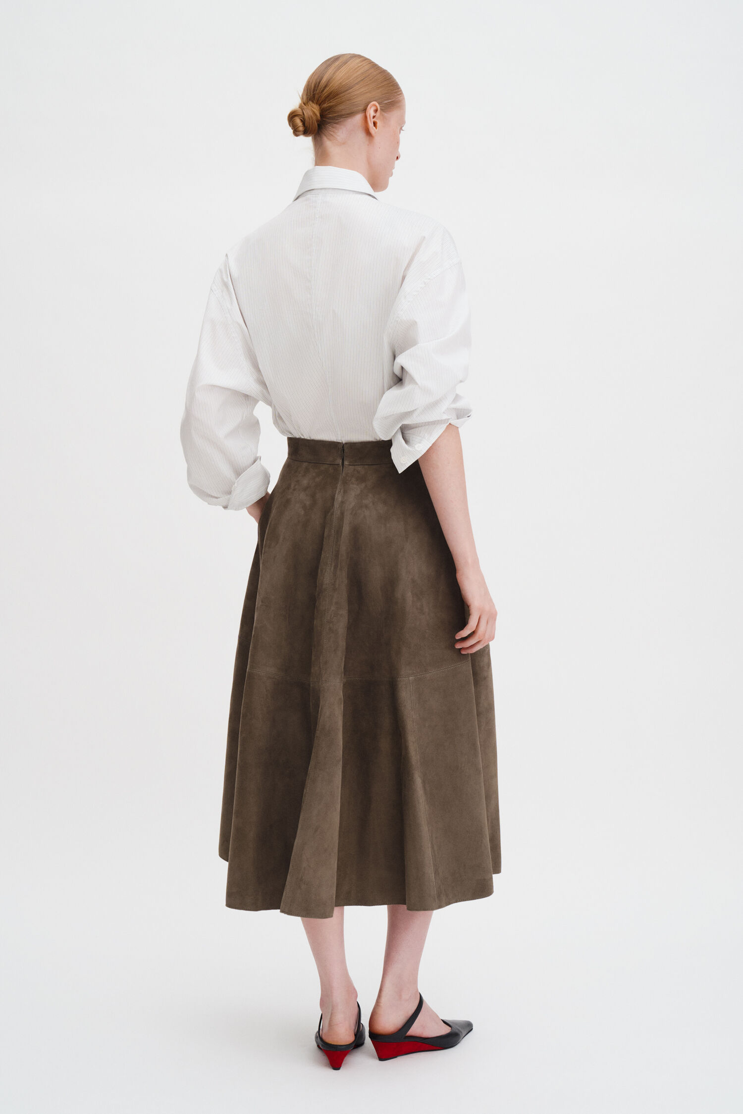 Suede Flared Skirt