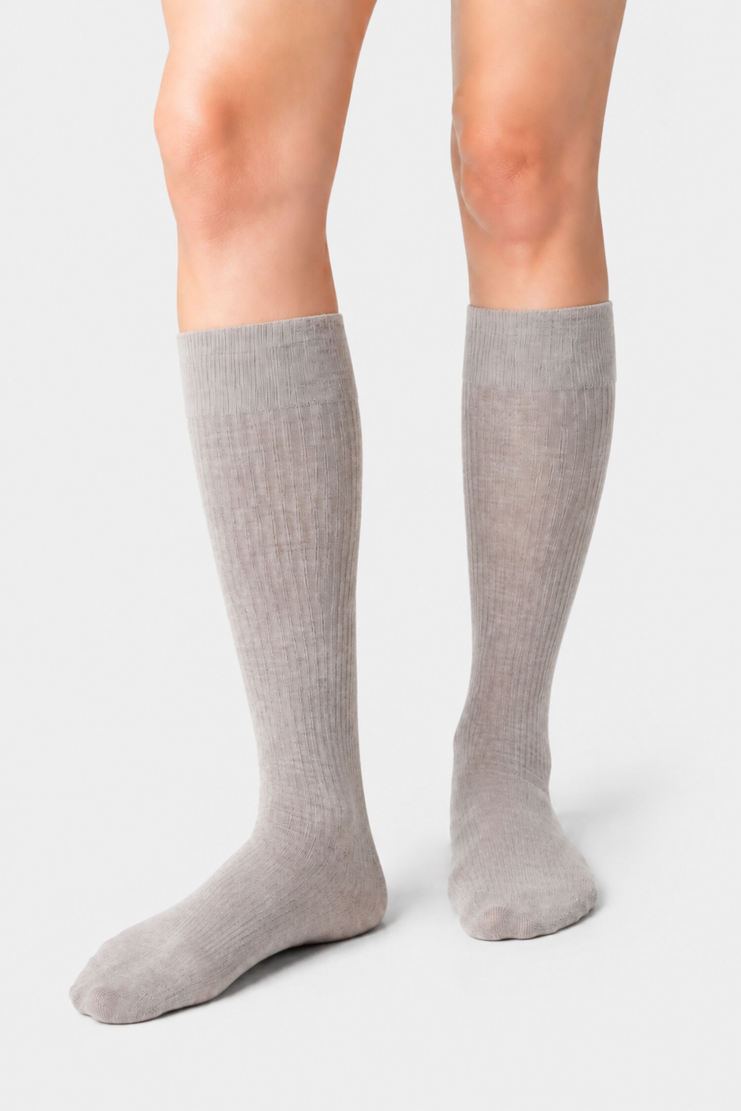 Diana Ribbed Wool Knee-High