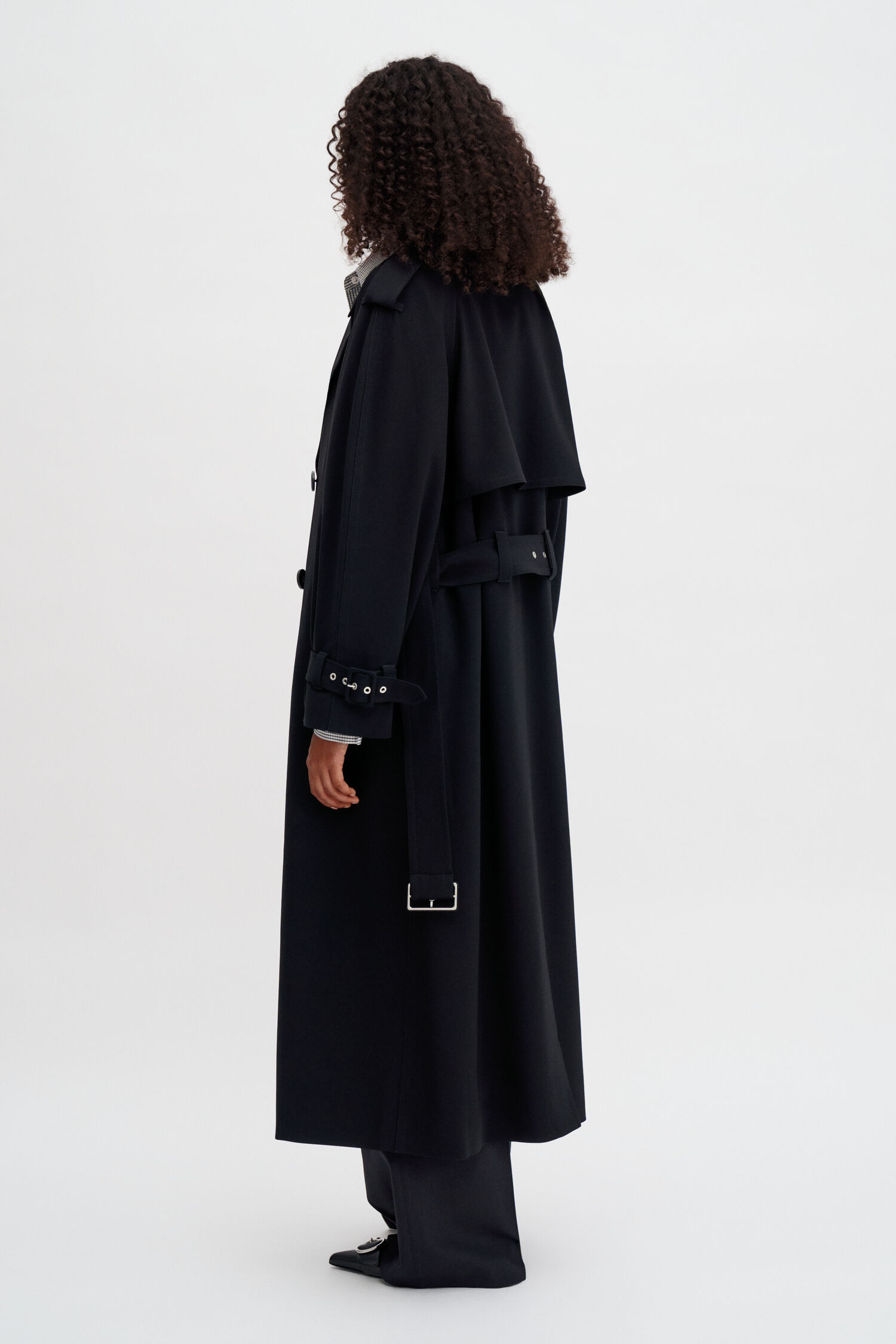 Draped Trench Coat