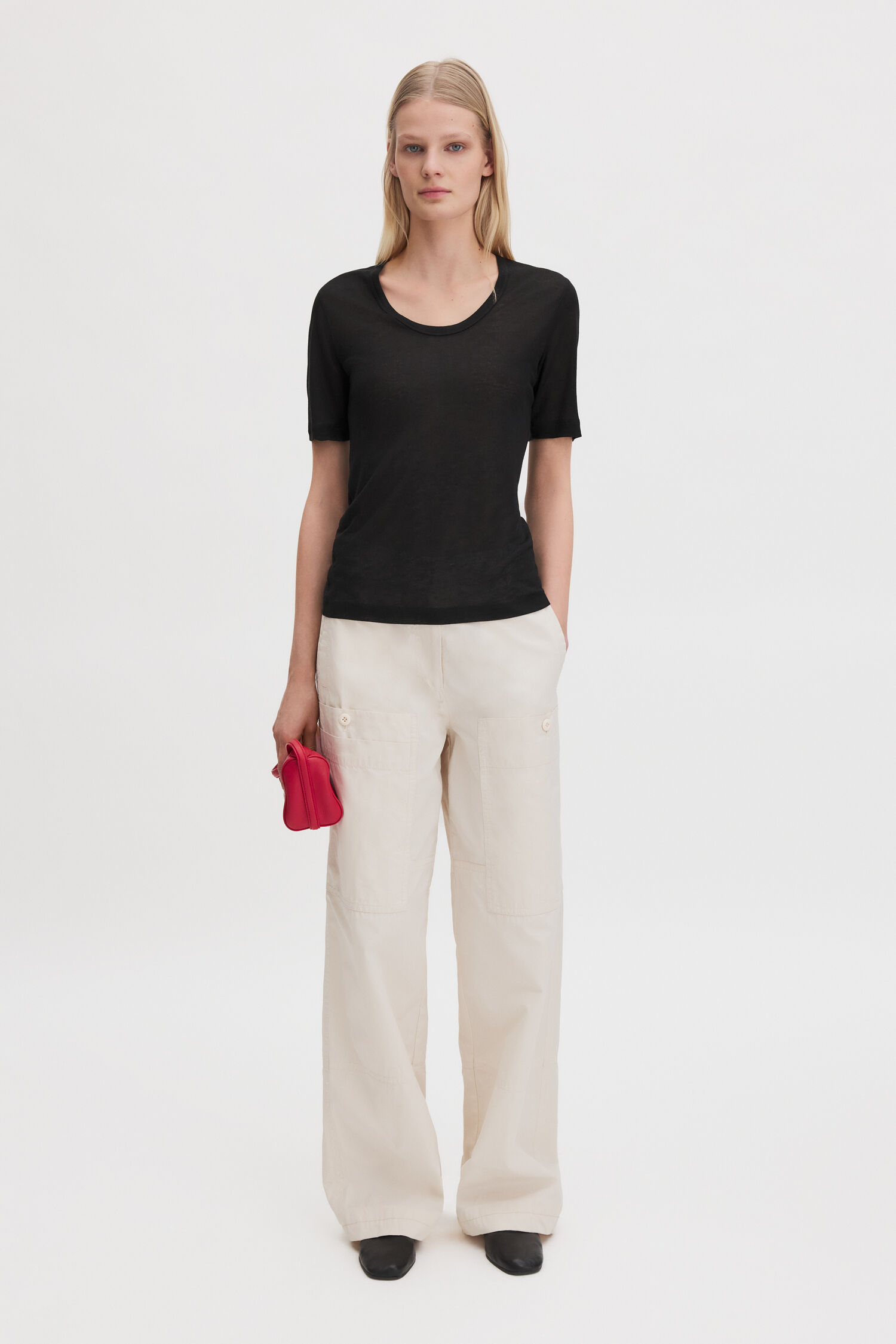 Lyocell Cashmere Scoop Neck Tee