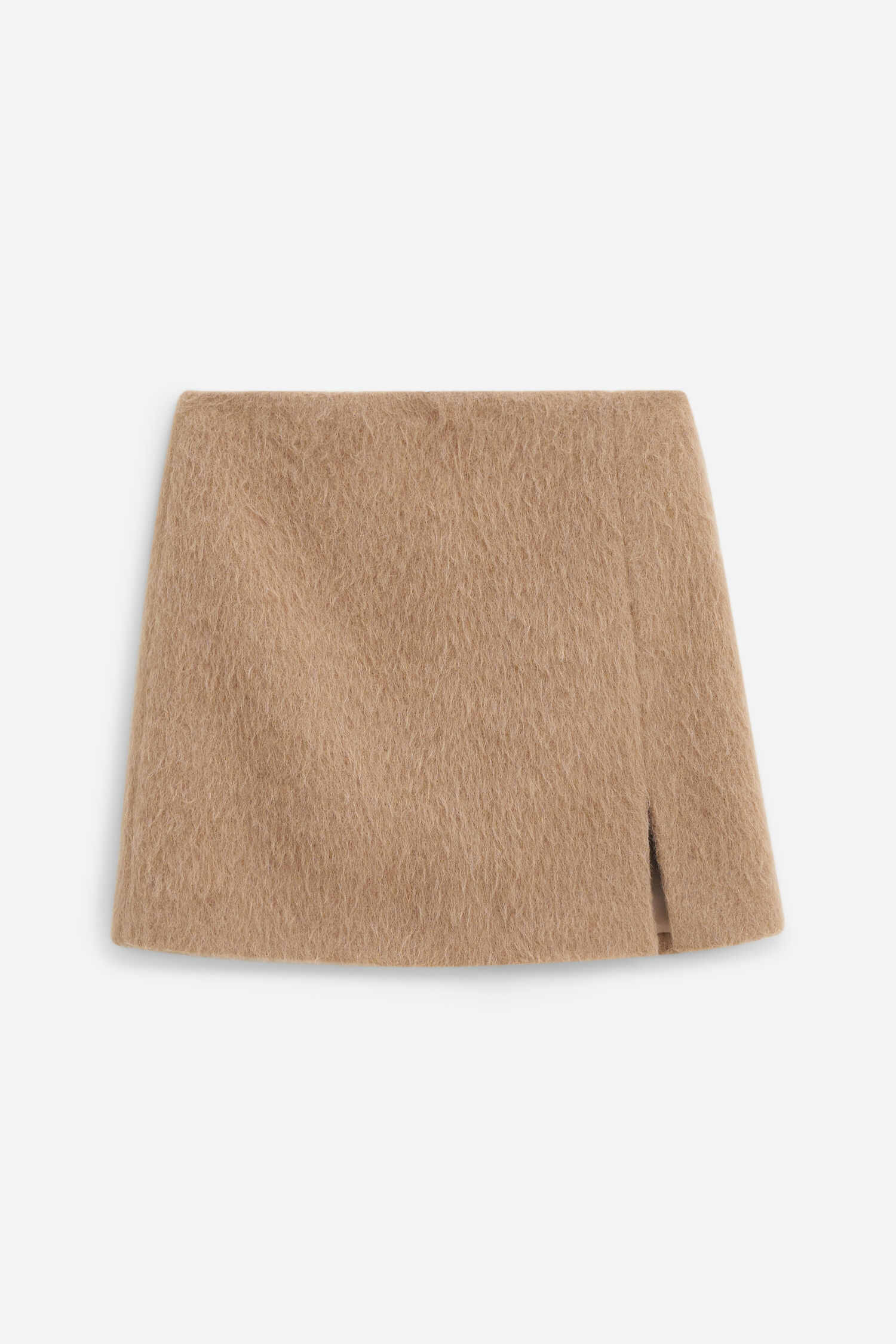 Hairy Wool Blend Mini Skirt