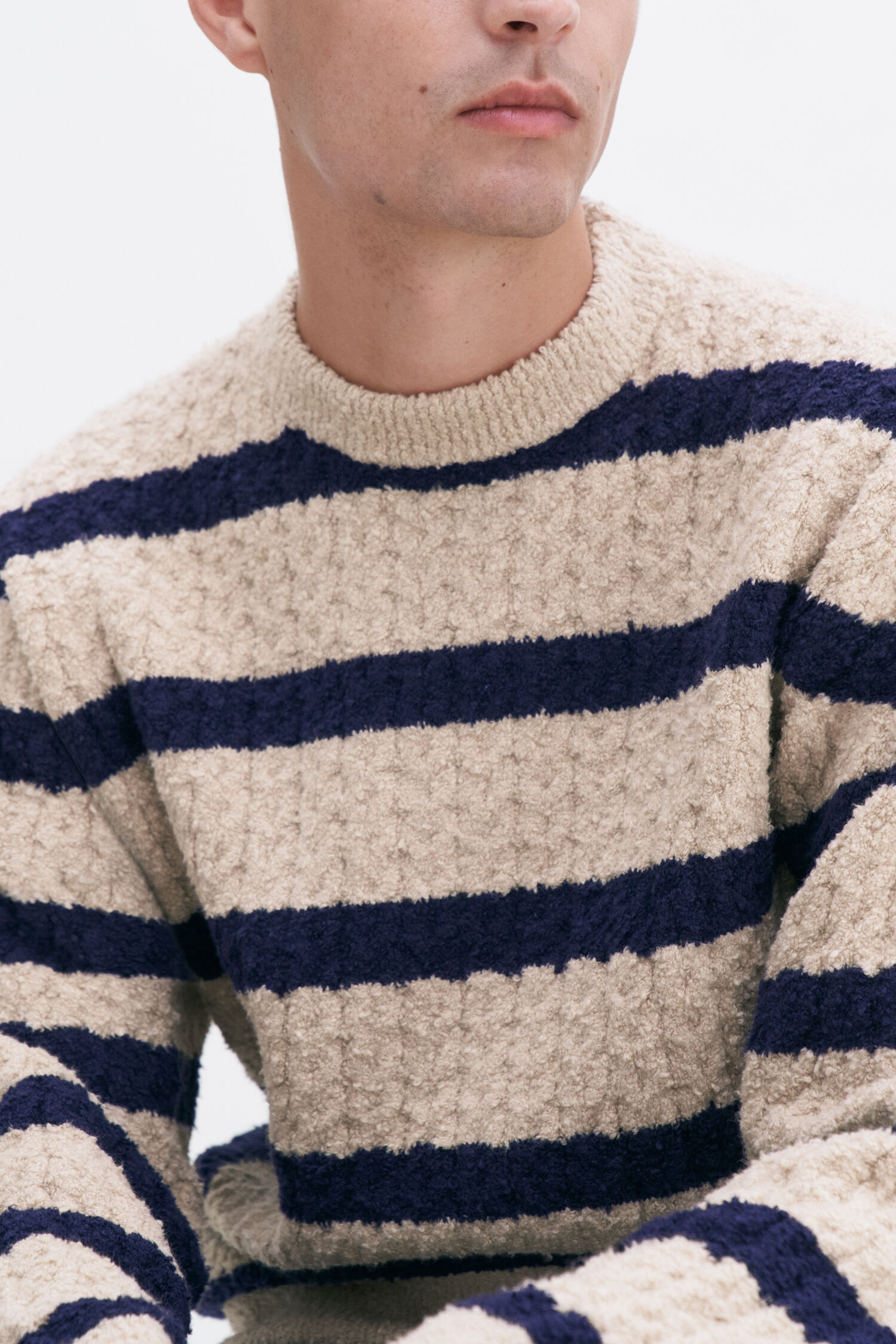 Braided Striped Sweater