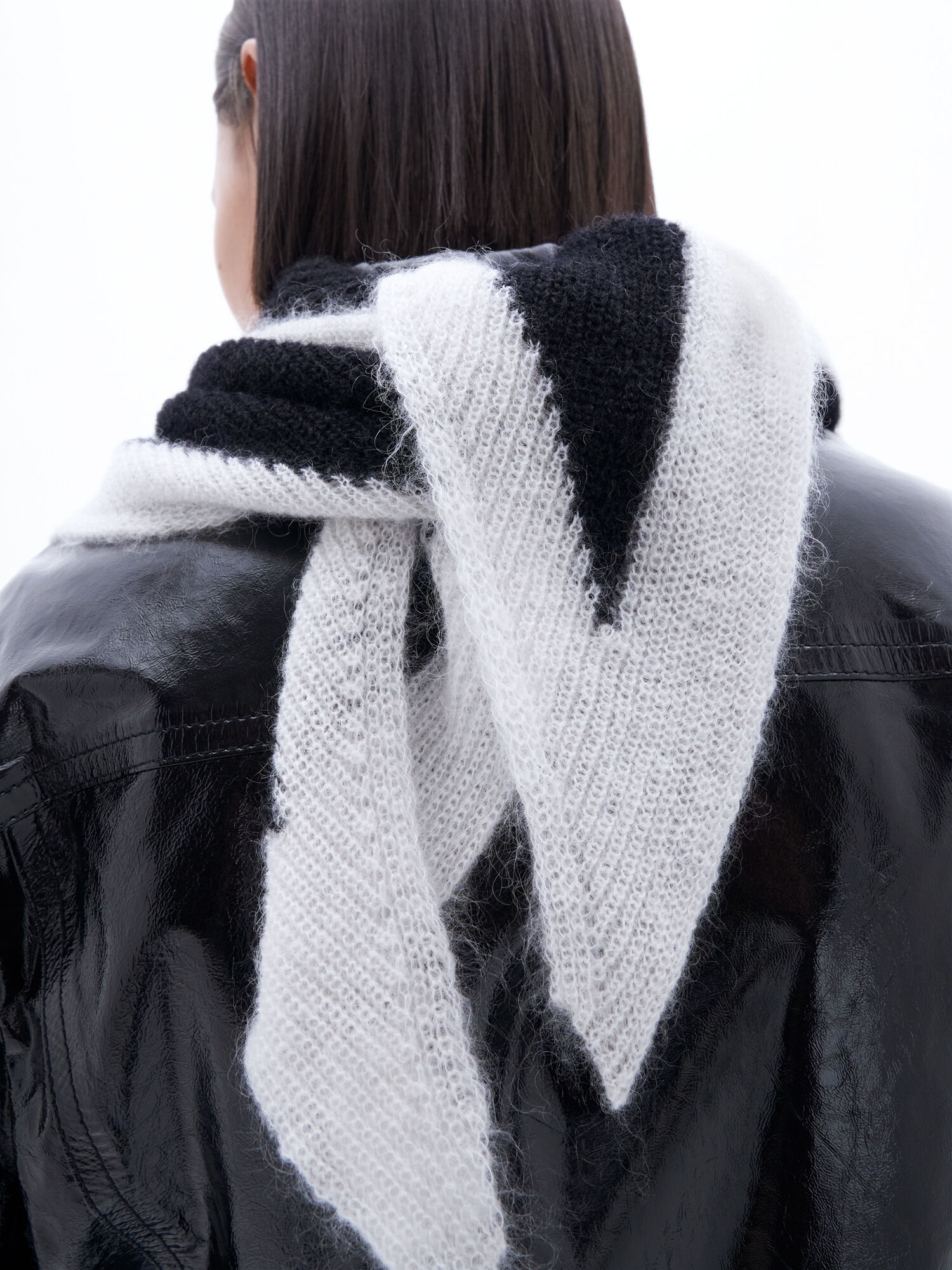 Mohair triangle scarf