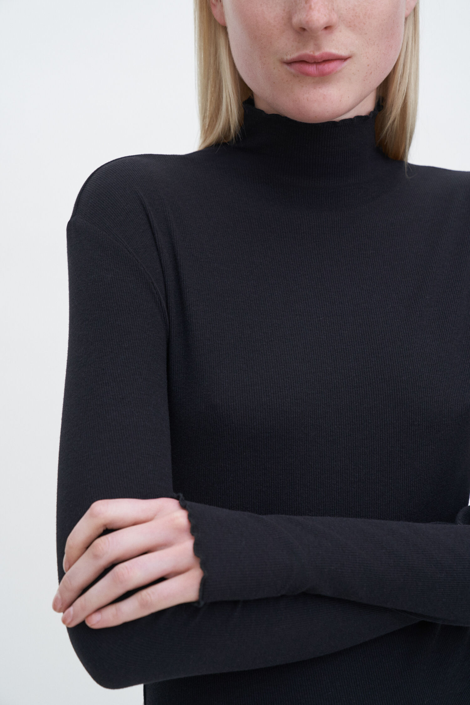 Filippa K Rib Mock Neck Top