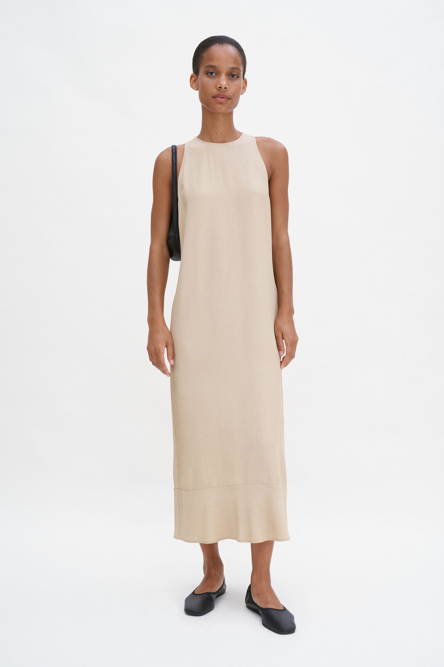 Draped Twill Tank Dress