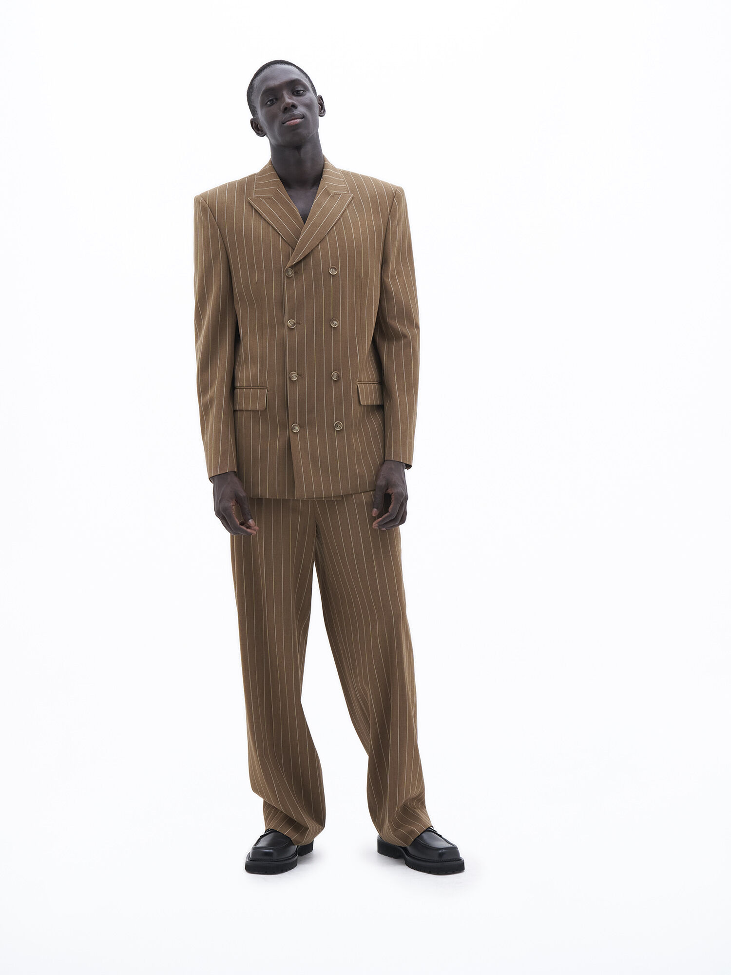 Double Breasted Pinstripe Blazer