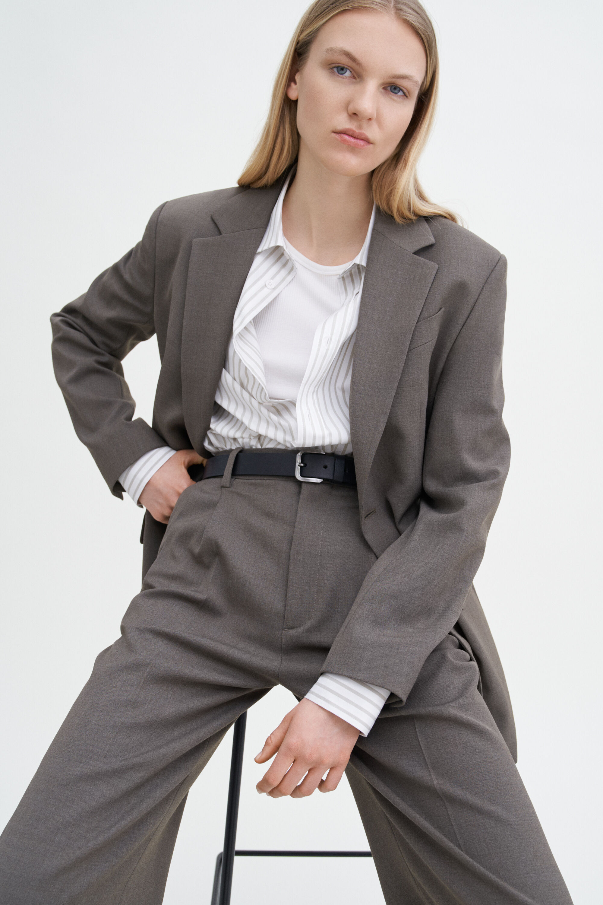Darcey Wool Trousers - Driftwood | Filippa K