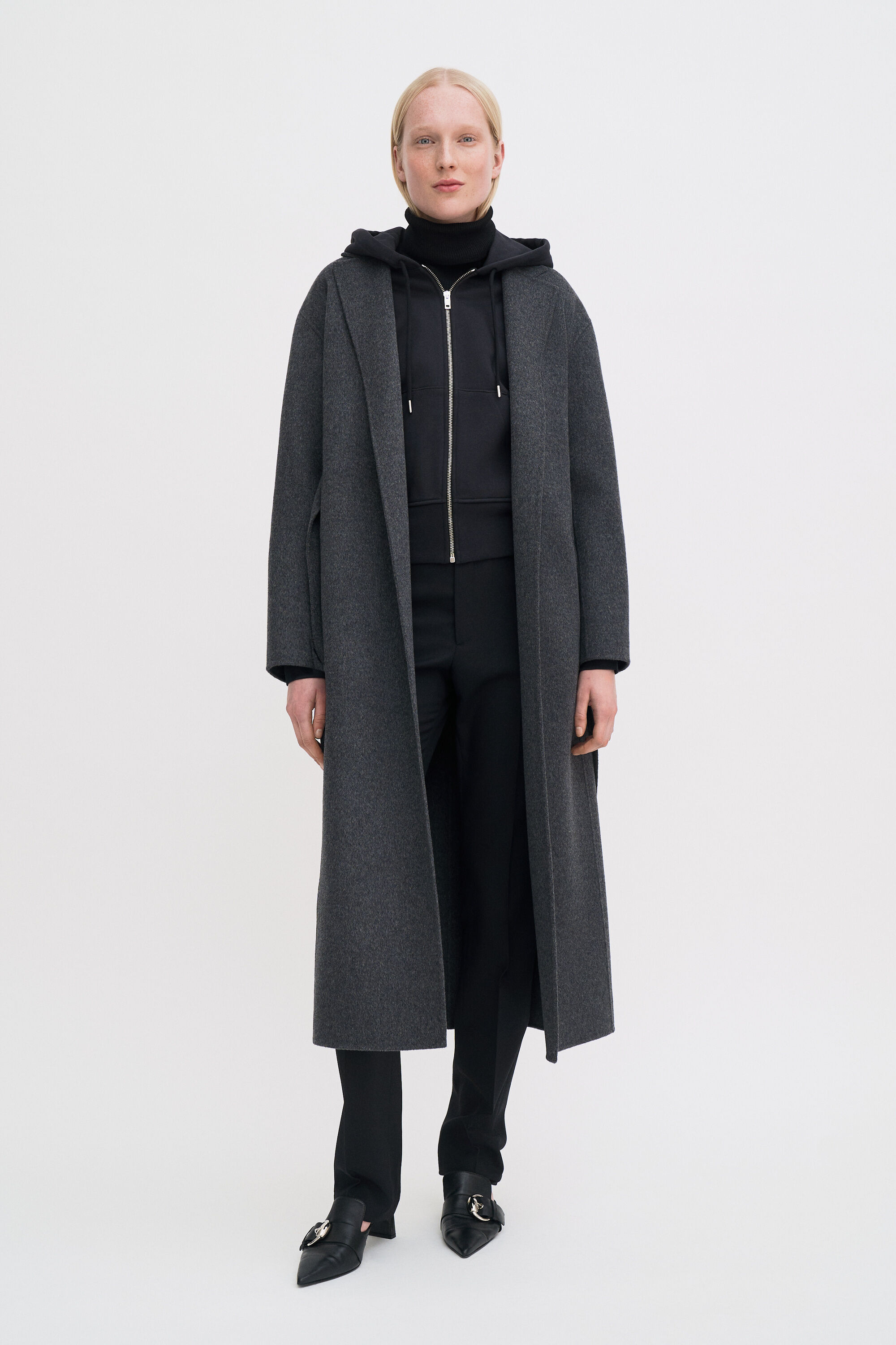 Alexa Coat - Dark Grey Melange | FILIPPA K