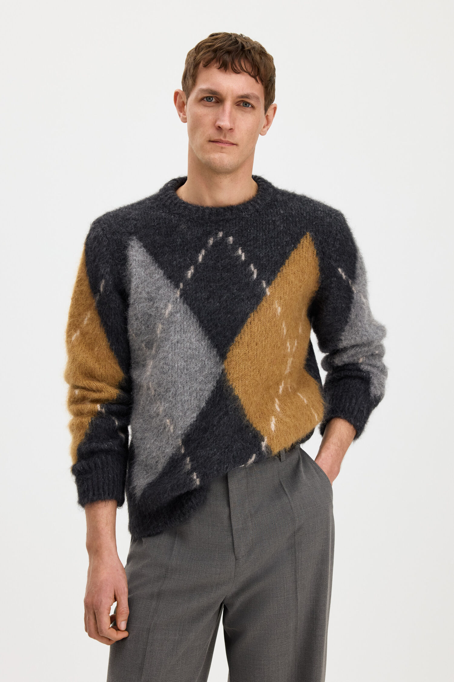 Alpaca Check Sweater