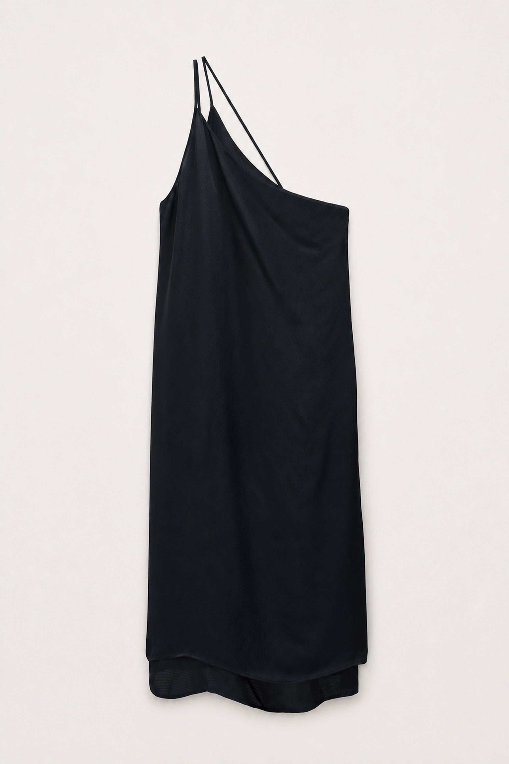 Asymmetric Seersucker Dress - Black | FILIPPA K