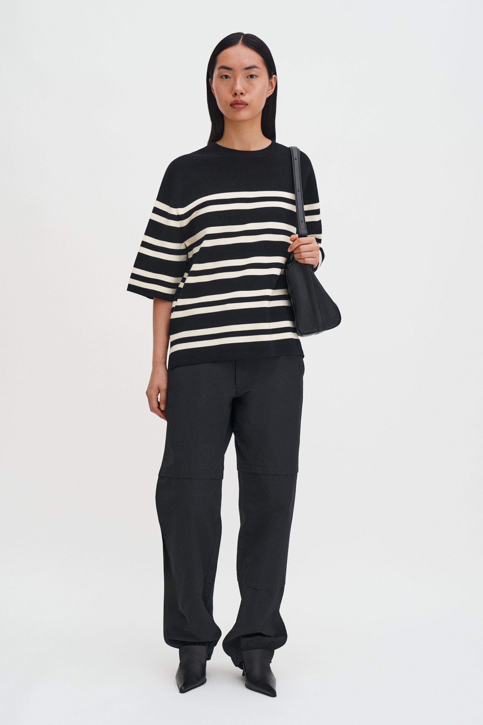 Milano Knit T-shirt - Black/White | FILIPPA K